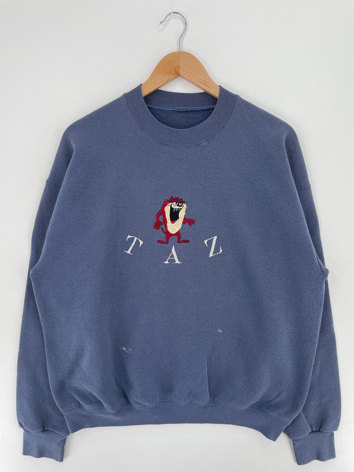 90’s LOONEY TUNES TAZ Size No Tag (Approx.L-XL) Sweat-Shirt / E2867S