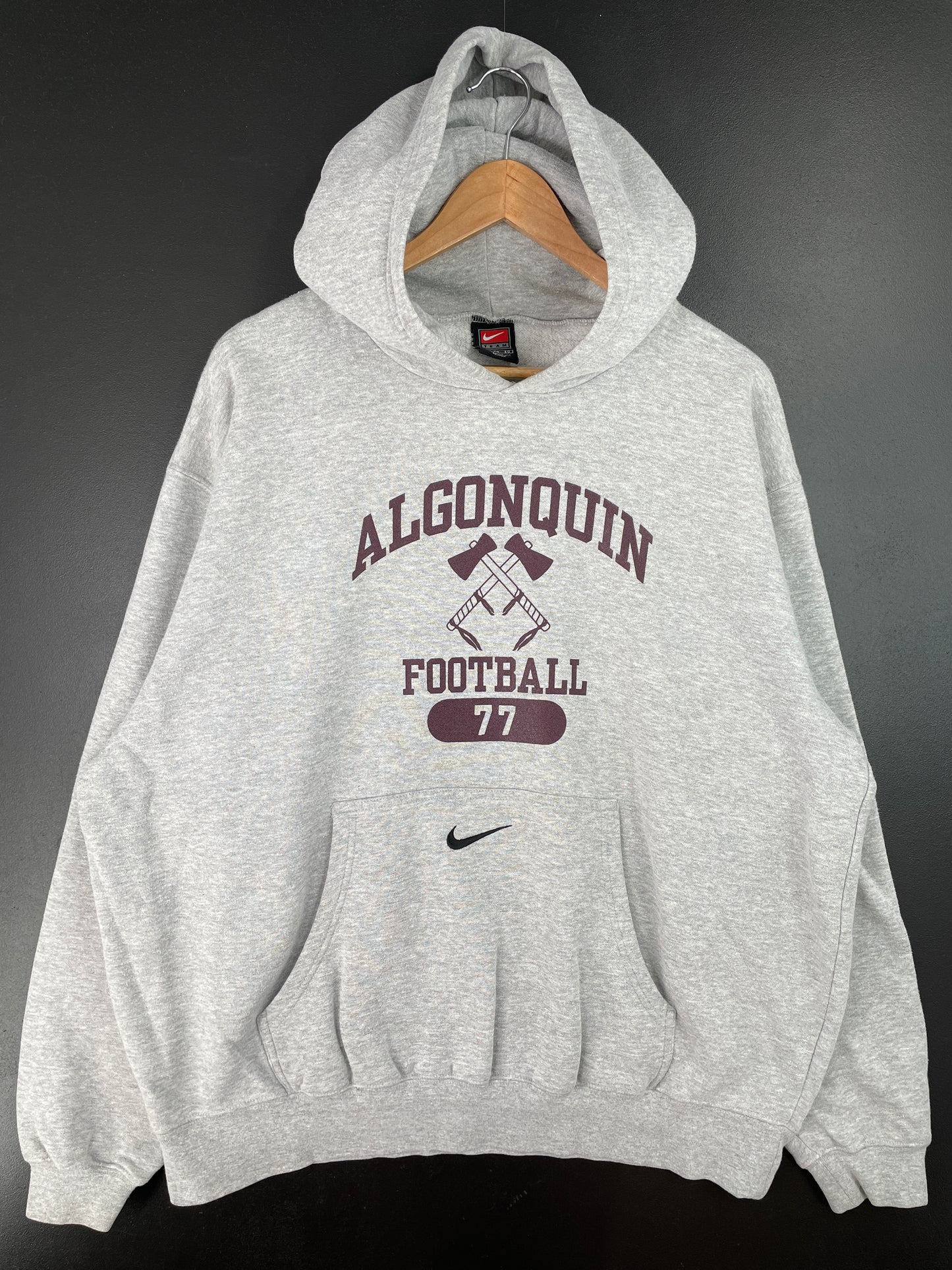 00' NIKE X ALGONQUIN Size XL Vintage College Hoodie Sweat-shirt / A8410