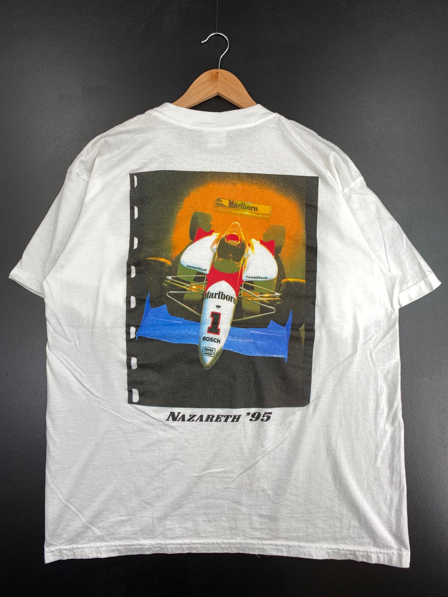 1995 MARLBORO NAZARETH Made in USA Size XL Vintage Racing T-Shirts / A2958