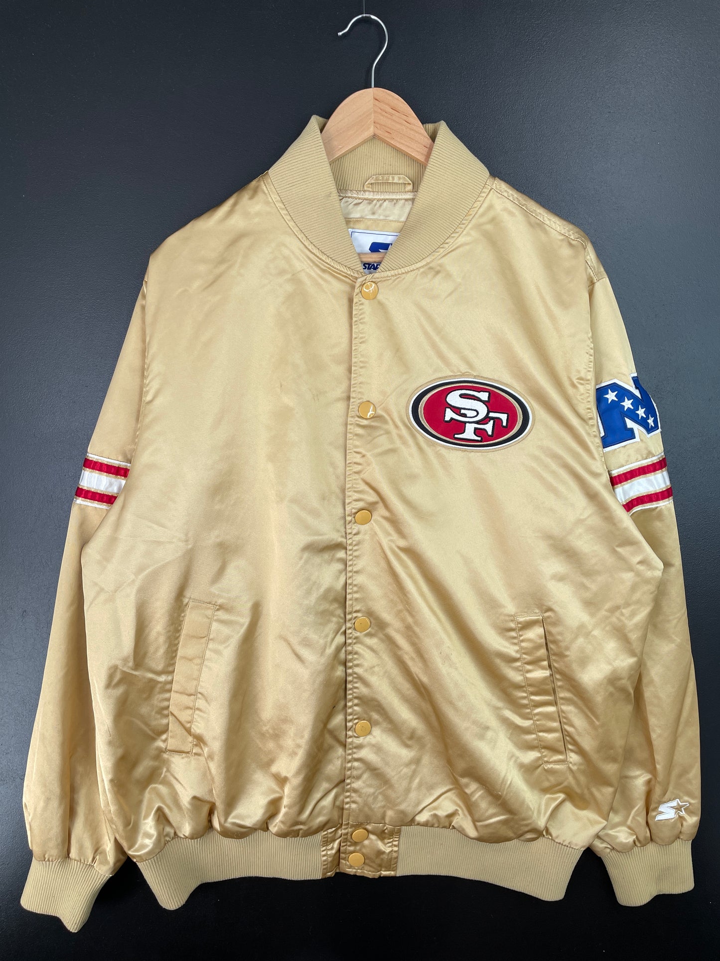 .90's STARTER x SAN FRANSISCO 49ERS Size XL Vintage NFL Nylon Jacket / A7335