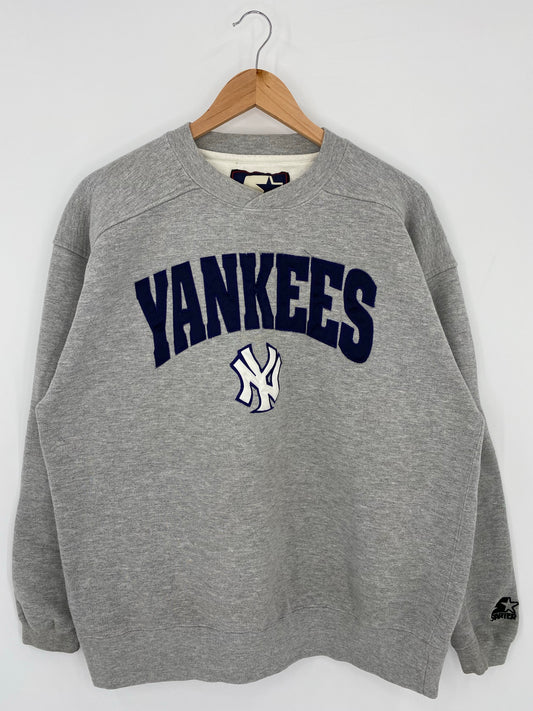 90’s STARTER NEW YORK YANKEES Made in USA Size L Vintage MLB Sweat - Shirt/ K5889