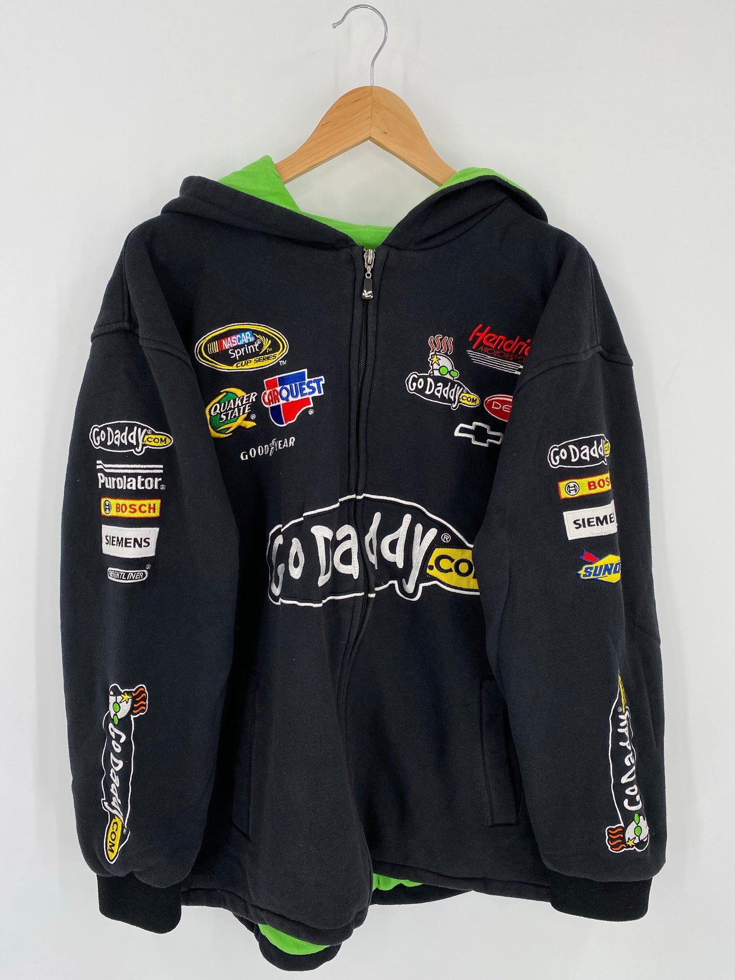 Vintage NASCAR GODADDY.COM Size XL Racing Sweat-Shirt / A7004