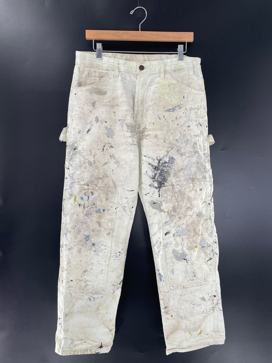 Vintage DICKIES Splatter Paint Size W34xL28 Painter Pants / E4615P
