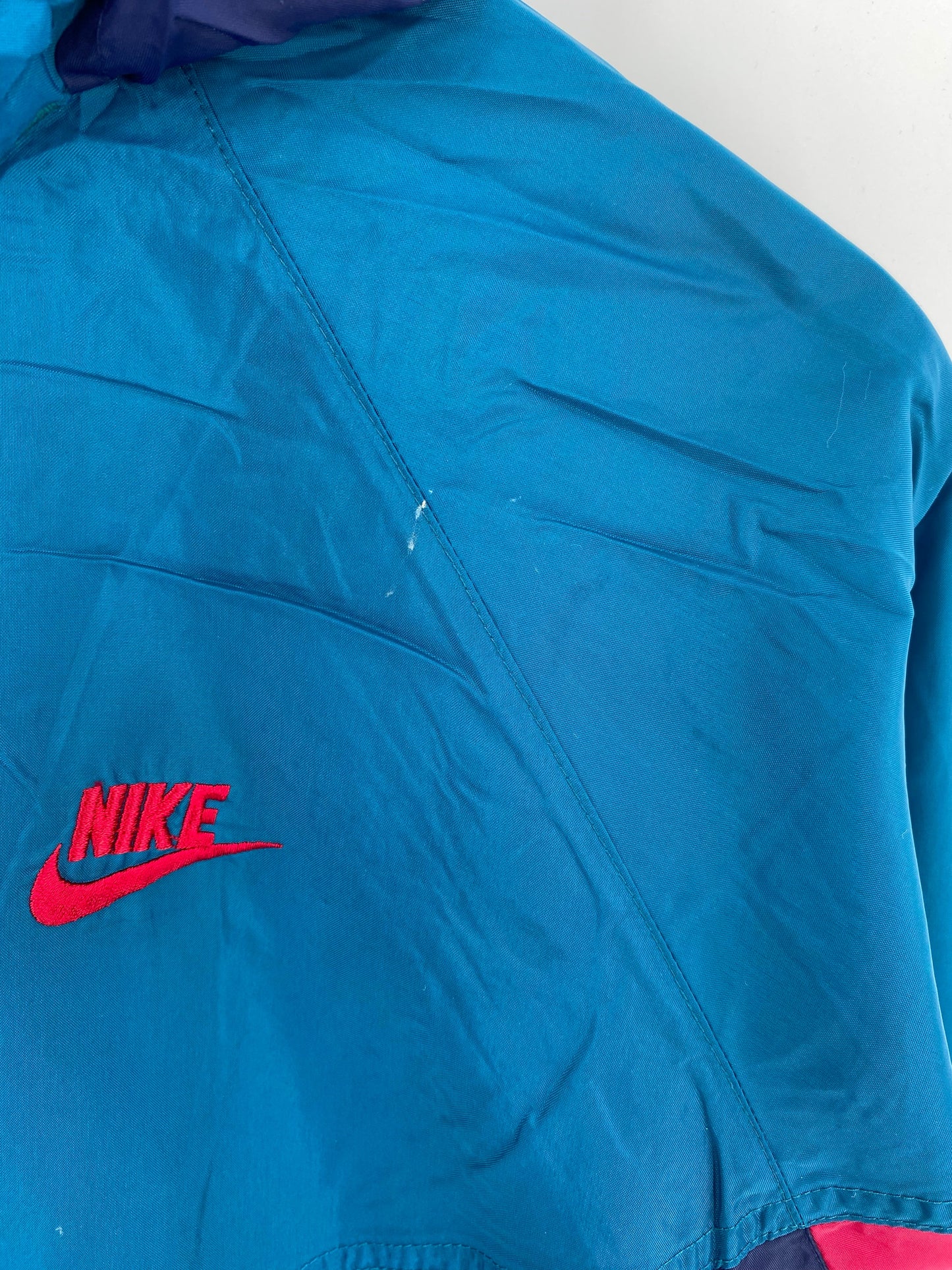 .90’s NIKE Silver Tag Size L Vintage Zip-up Nylon Jacket / A8207