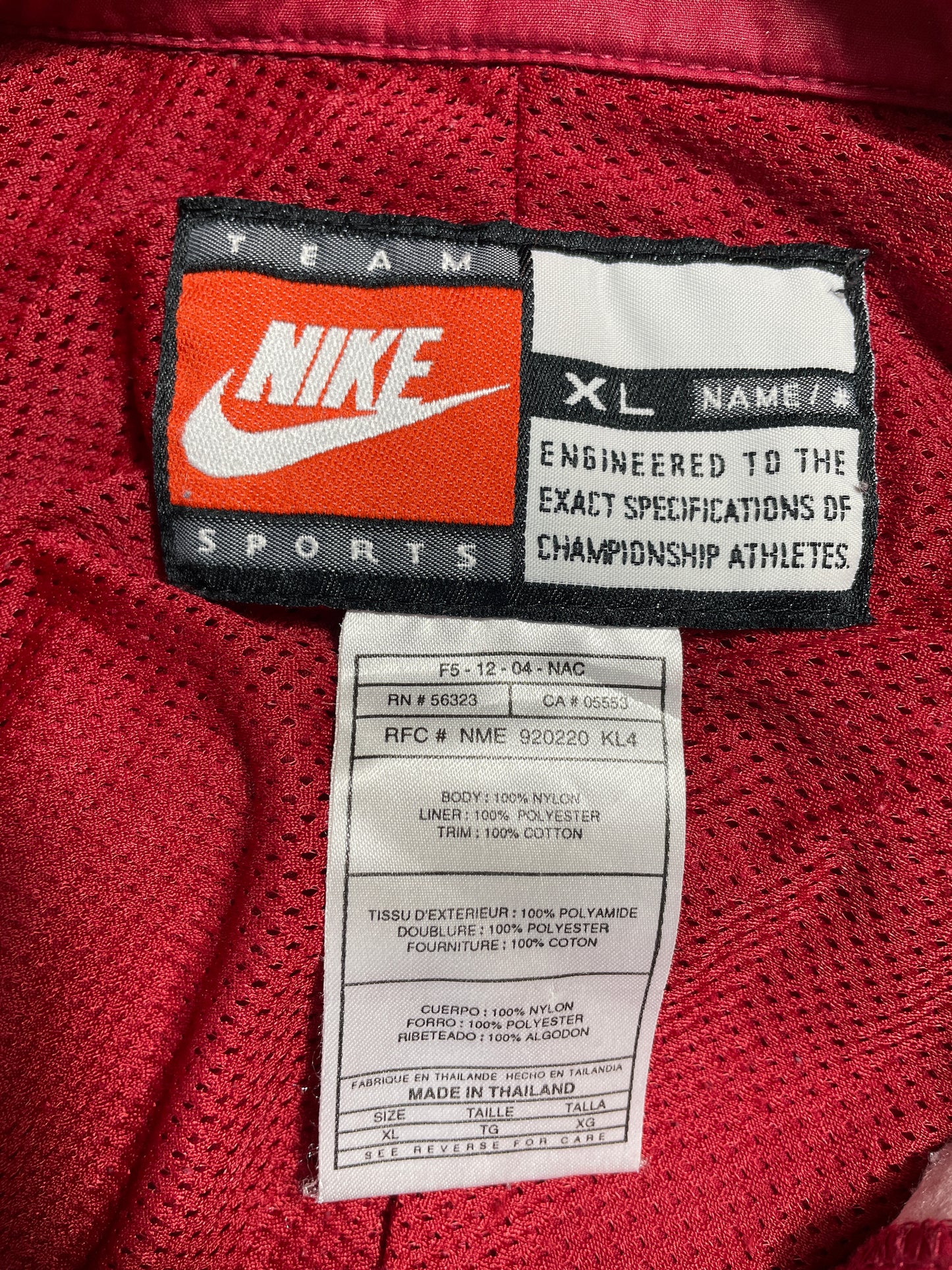 90’s NIKE x ALABAMA Size XL Vintage College Nylon Jacket / G4402N