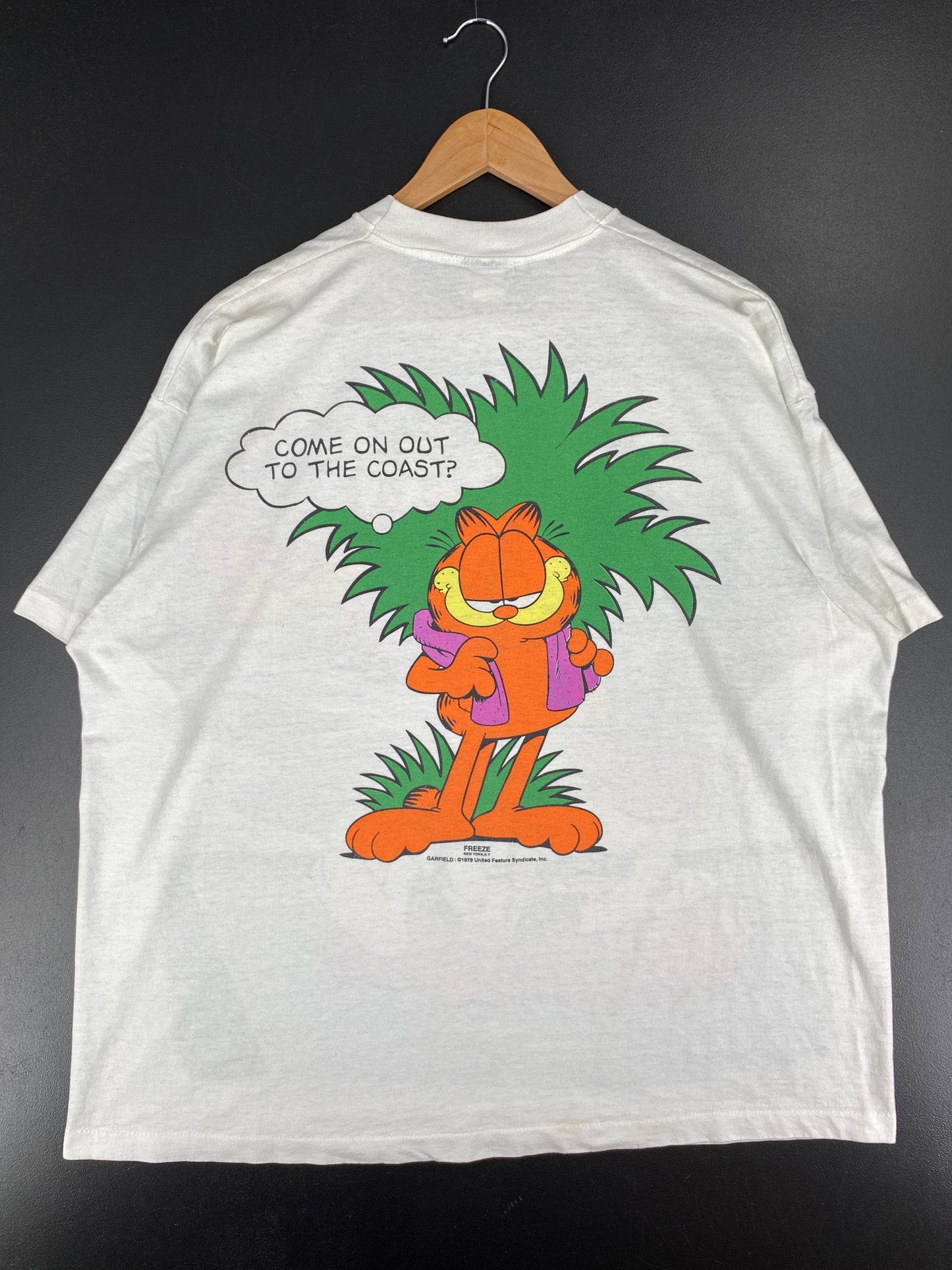 90’s GARFIELD Made in USA Size One Size(Approx.XL) Vintage T-Shirts / A5503