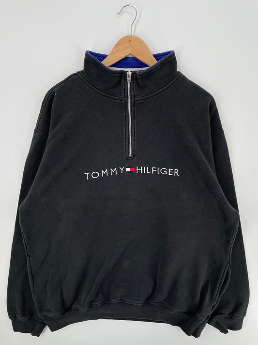 90’s TOMMY FILHIGER Size XL Half Zip Sweat-shirt / A913