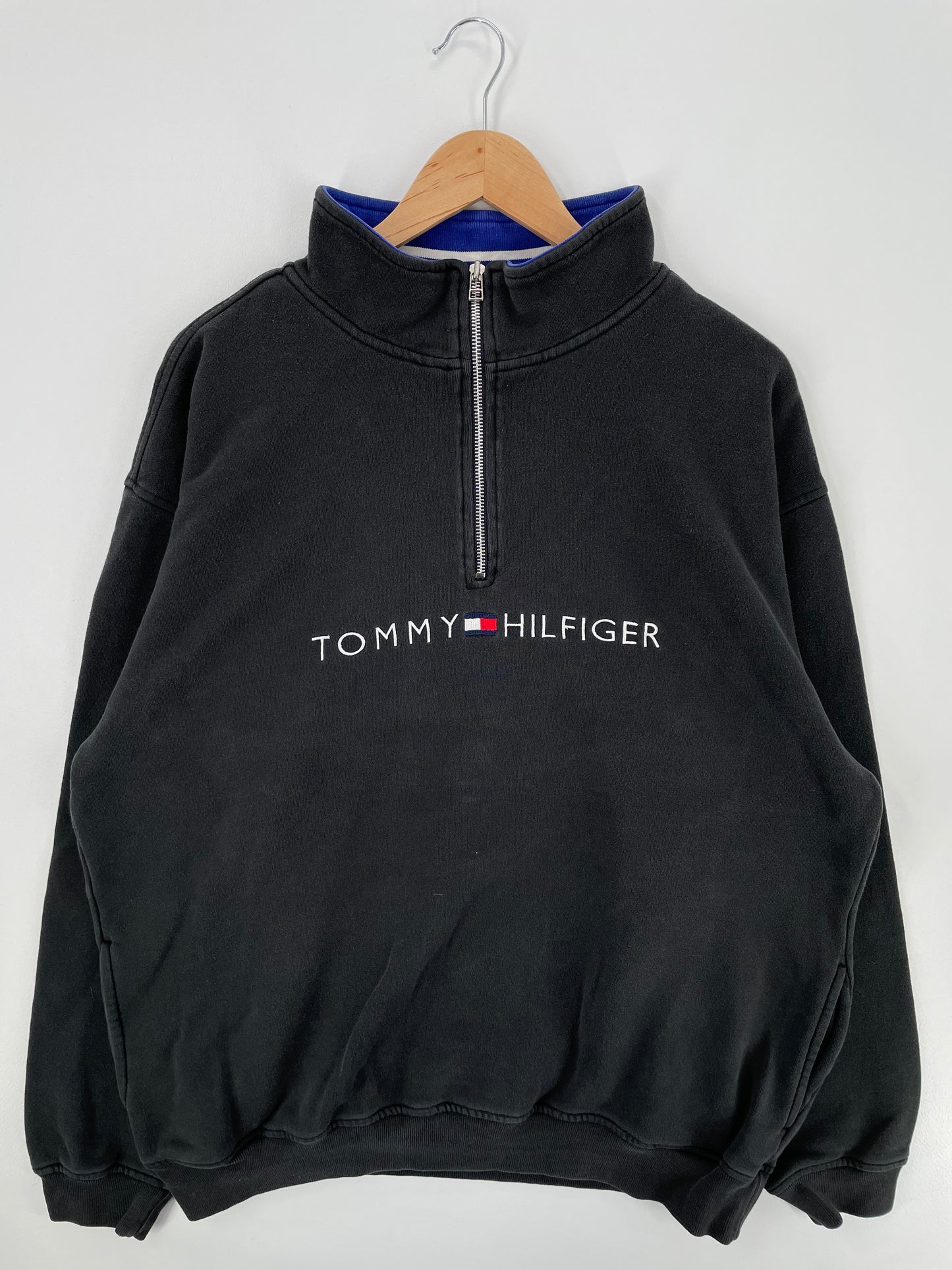 90’s TOMMY FILHIGER Size XL Half Zip Sweat-shirt / A913