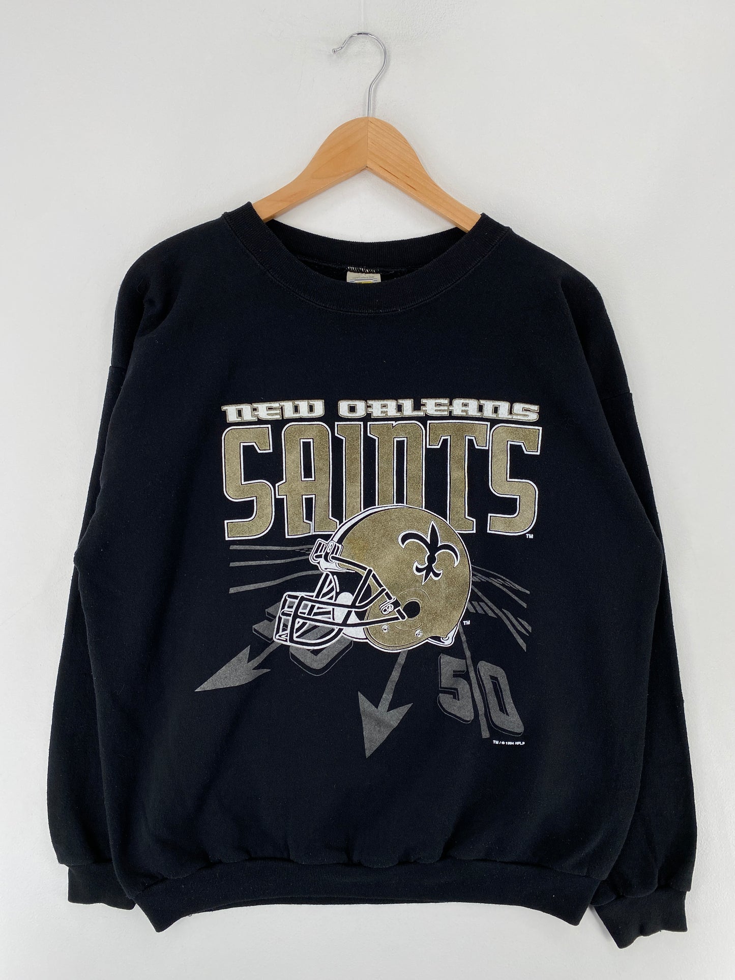 1994 NEW ORLEANS SAINTS Made in USA Size XL Vintage NFL Sweat-shirt / E6509S