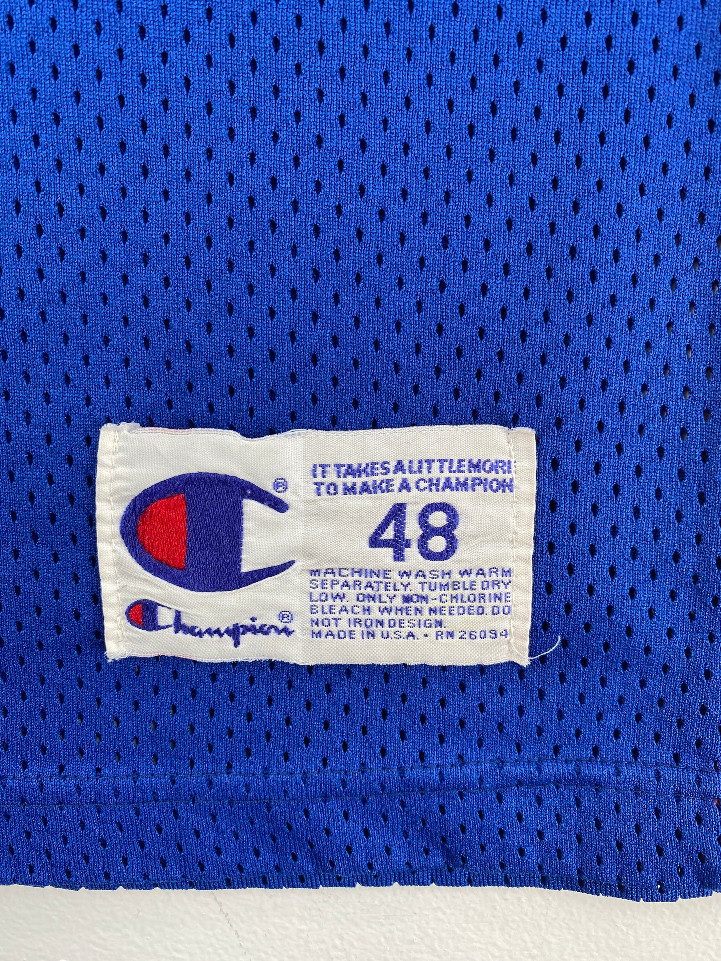 90’s CHAMPION x DETROIT PISTONS GRANT HILL Made in USA Size 48 XL Vintage NBA Jersey / A5457