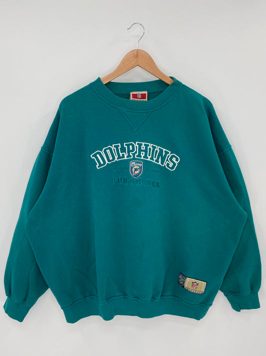 00' MIAMI DOLPHINS (No tag) Size XL Vintage NFL Sweat-Shirt/ K7499