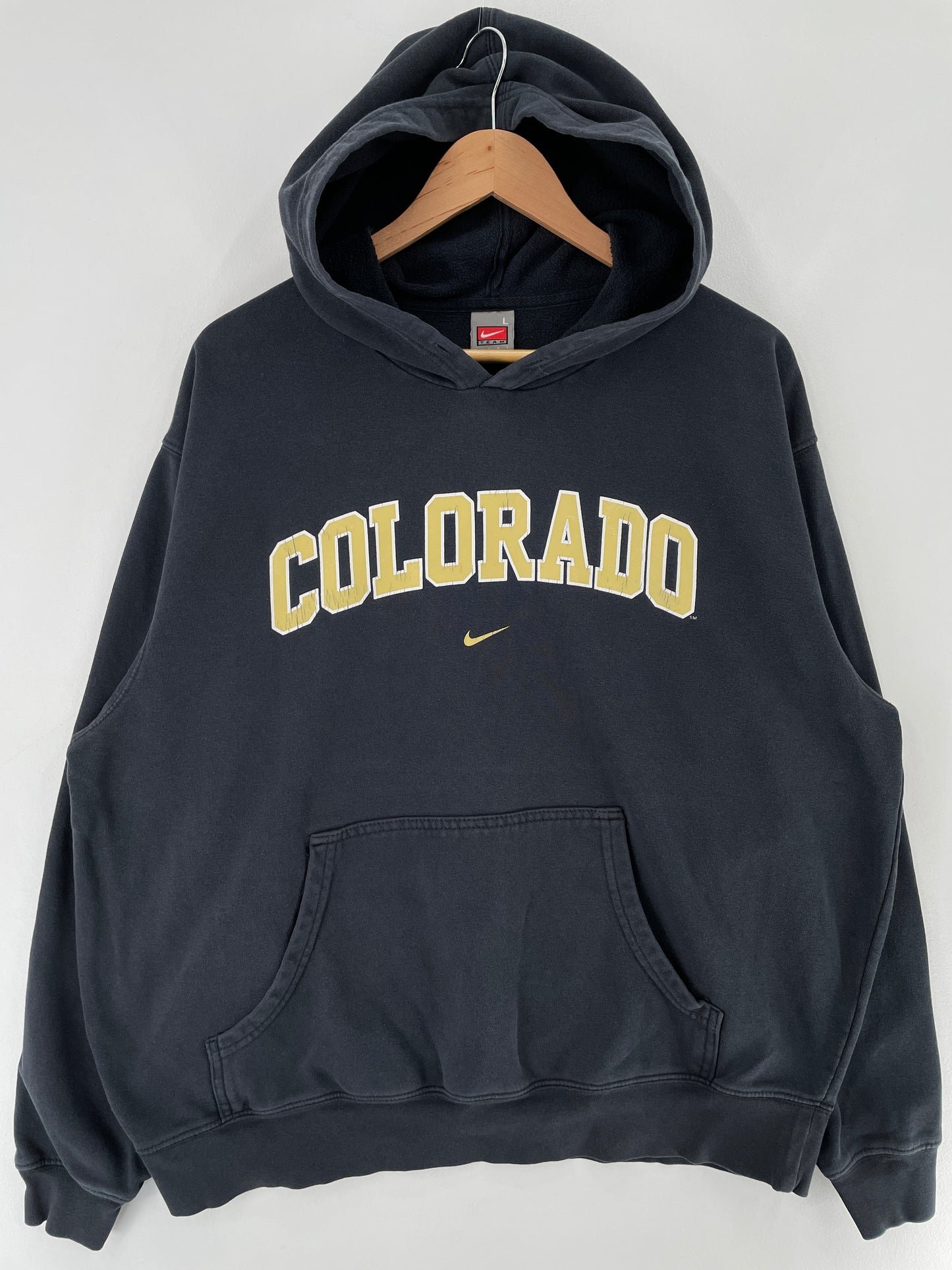 00' NIKE x COLORADO Size L Vintage College Hoodie Sweat-shirt / E5781S