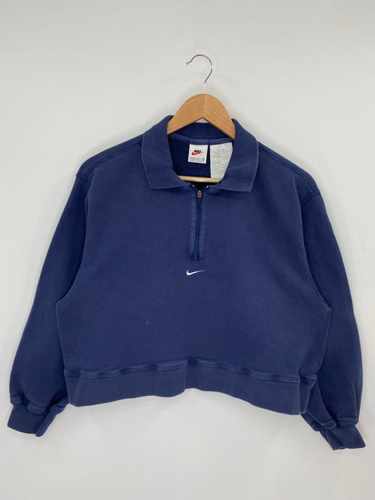 90’s NIKE Size Ladies M Vintage Half Zip Sweat shirt / K8353