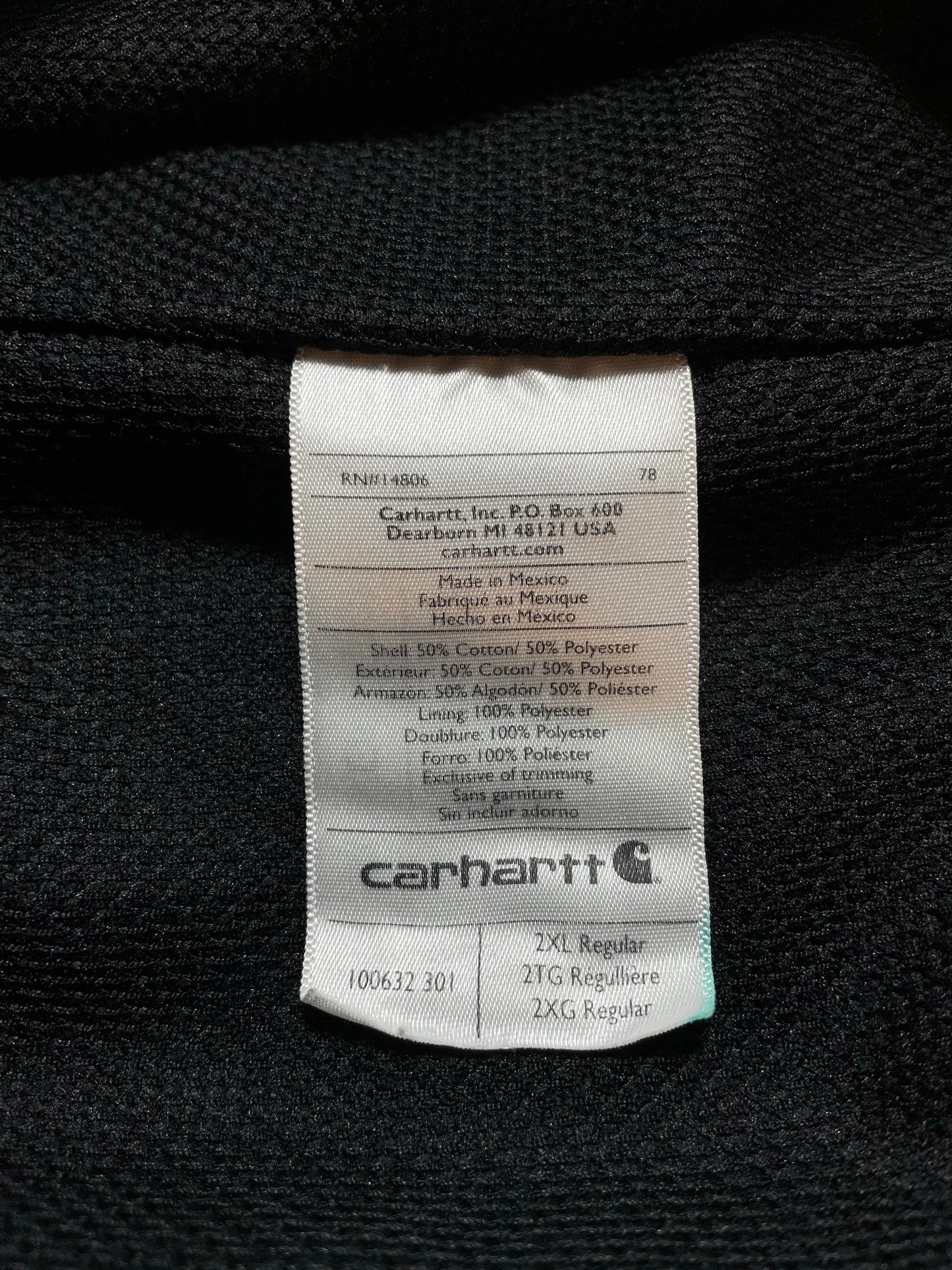 Vintage CARHARTT Double Face Size XXL Zip-up Hoodie Sweat-Shirt / K9429
