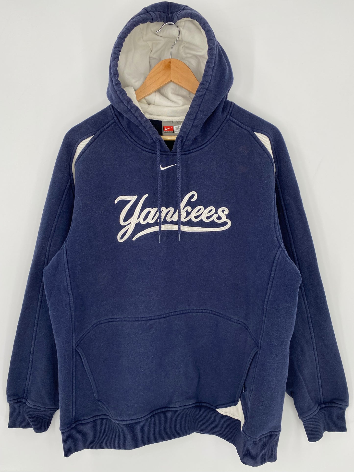 00' NIKE NEW YORK YANKEES Size M Vintage MLB Hoodie Sweat-shirt / K5946