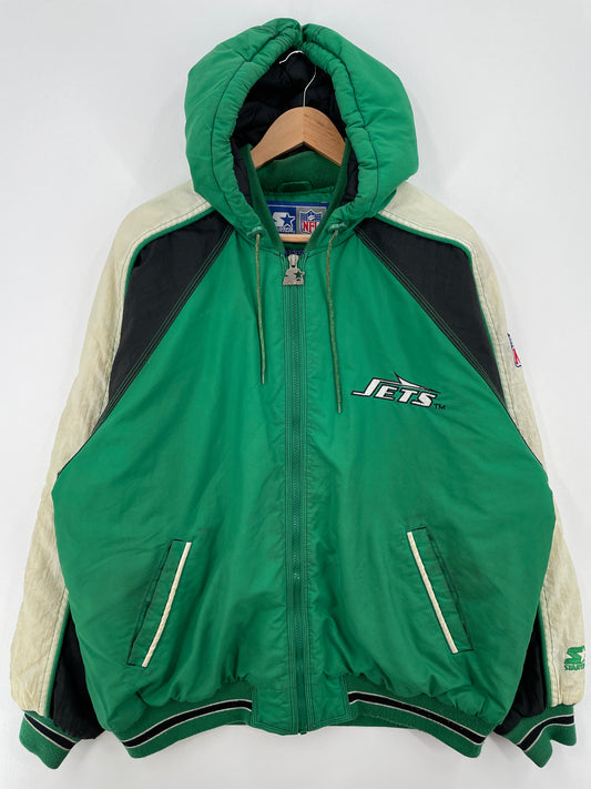 90’s STARTER x NEW YORK JETS Size L NFL Padded Nylon Jacket / A8281