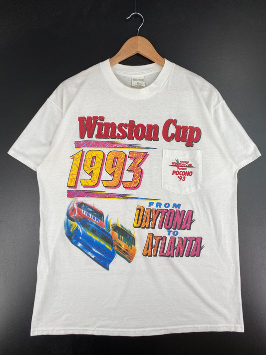 1993 NASCAR WINSTON CUP Made in USA Size XL Vintage Racing T-Shirt / A3123