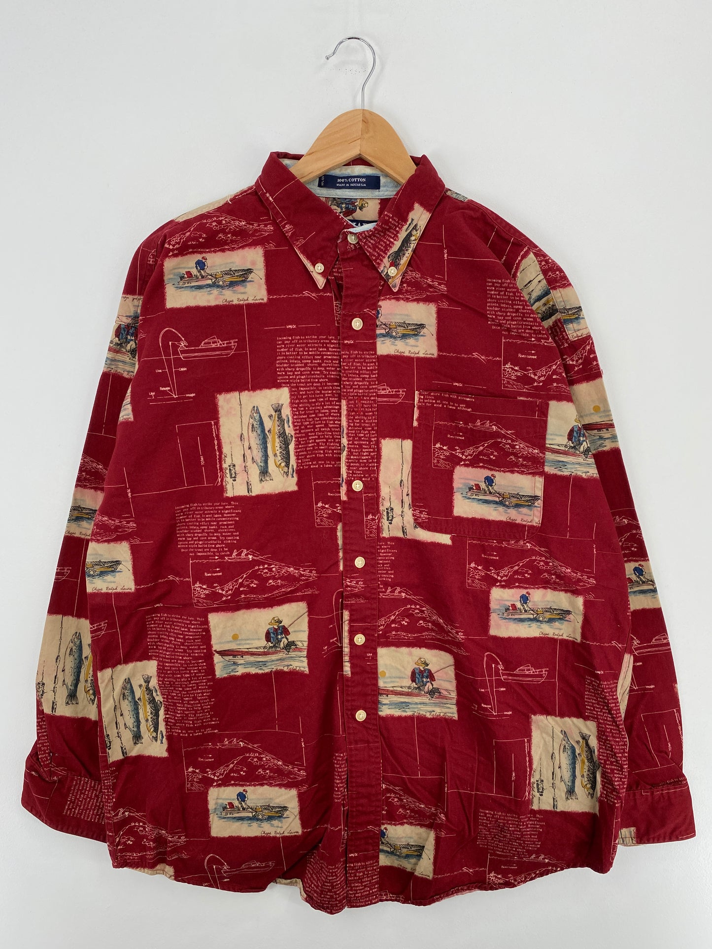 90’s CHAPS RALPH LAUREN Size L Vintage Button-Down Shirt / A4273