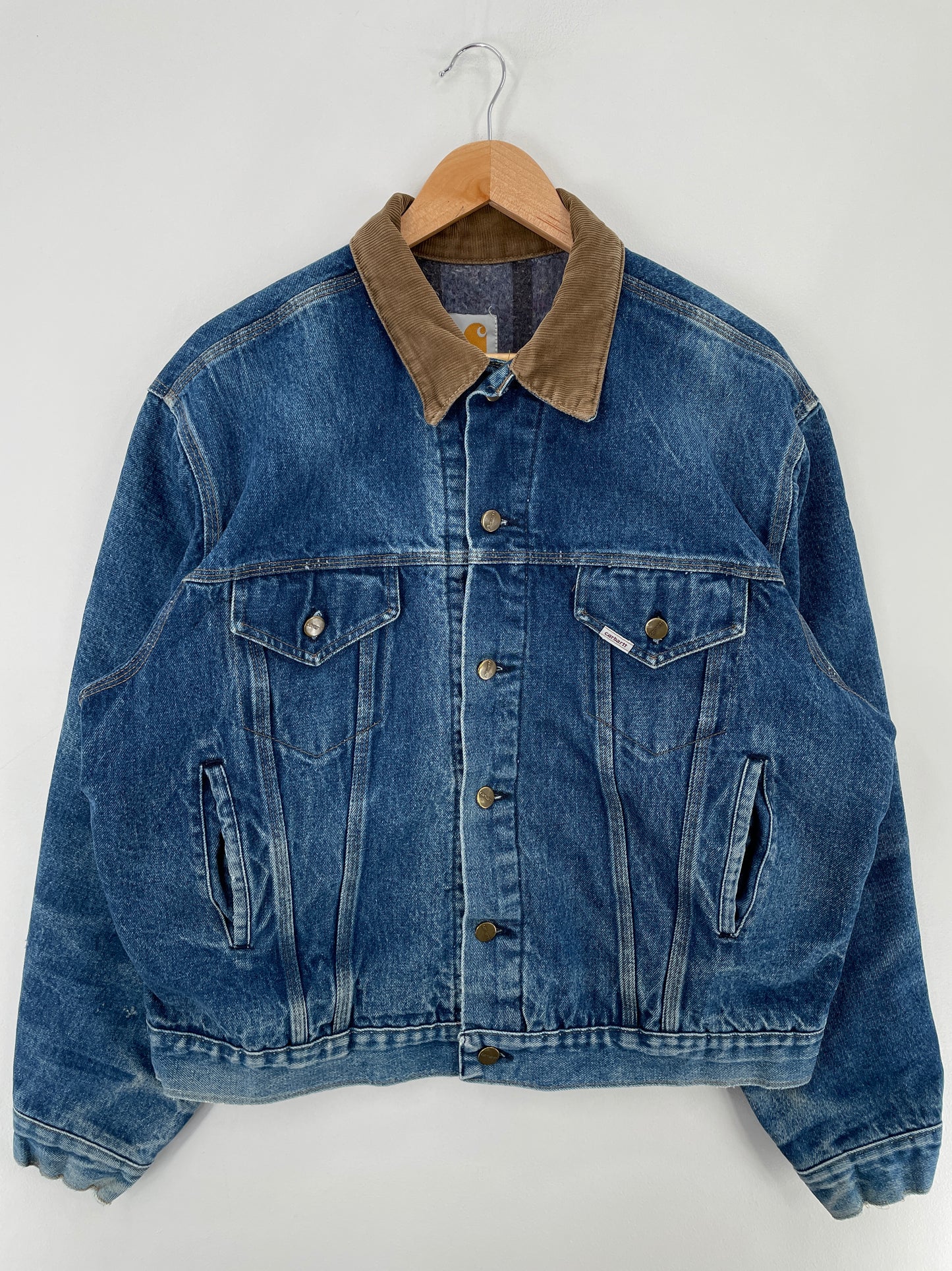 Vintage CARHARTT Made in USA Size 48(XL) Denim Jacket / E4609J