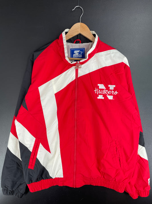 90’s STARTER x NEBRASKA HUSKERS Size L Vintage College Nylon Jacket / E3218N