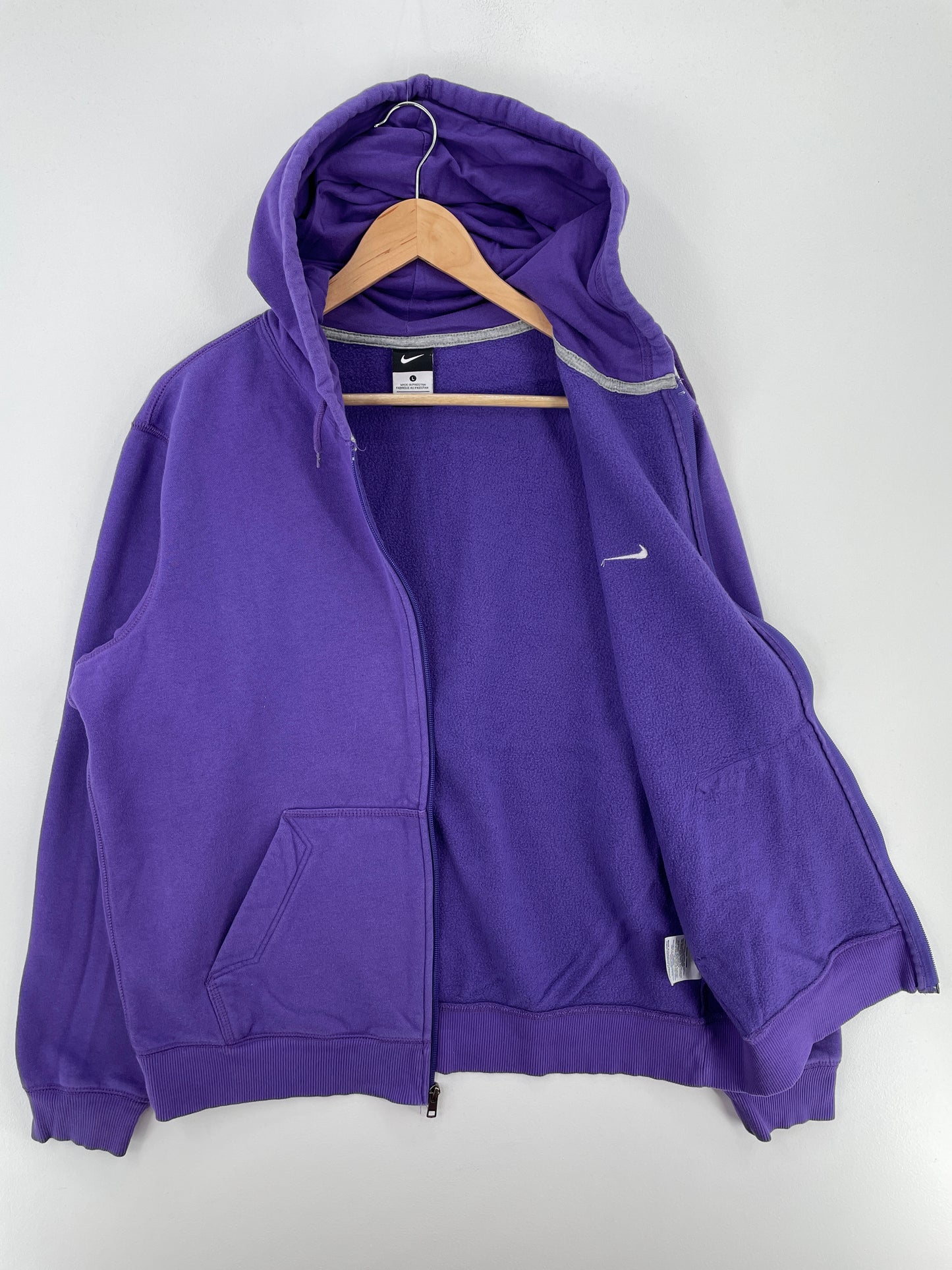 Vintage NIKE MINI SWOOSH Size L Vintage Hoodie Zip-up Sweat-shirt / A4259