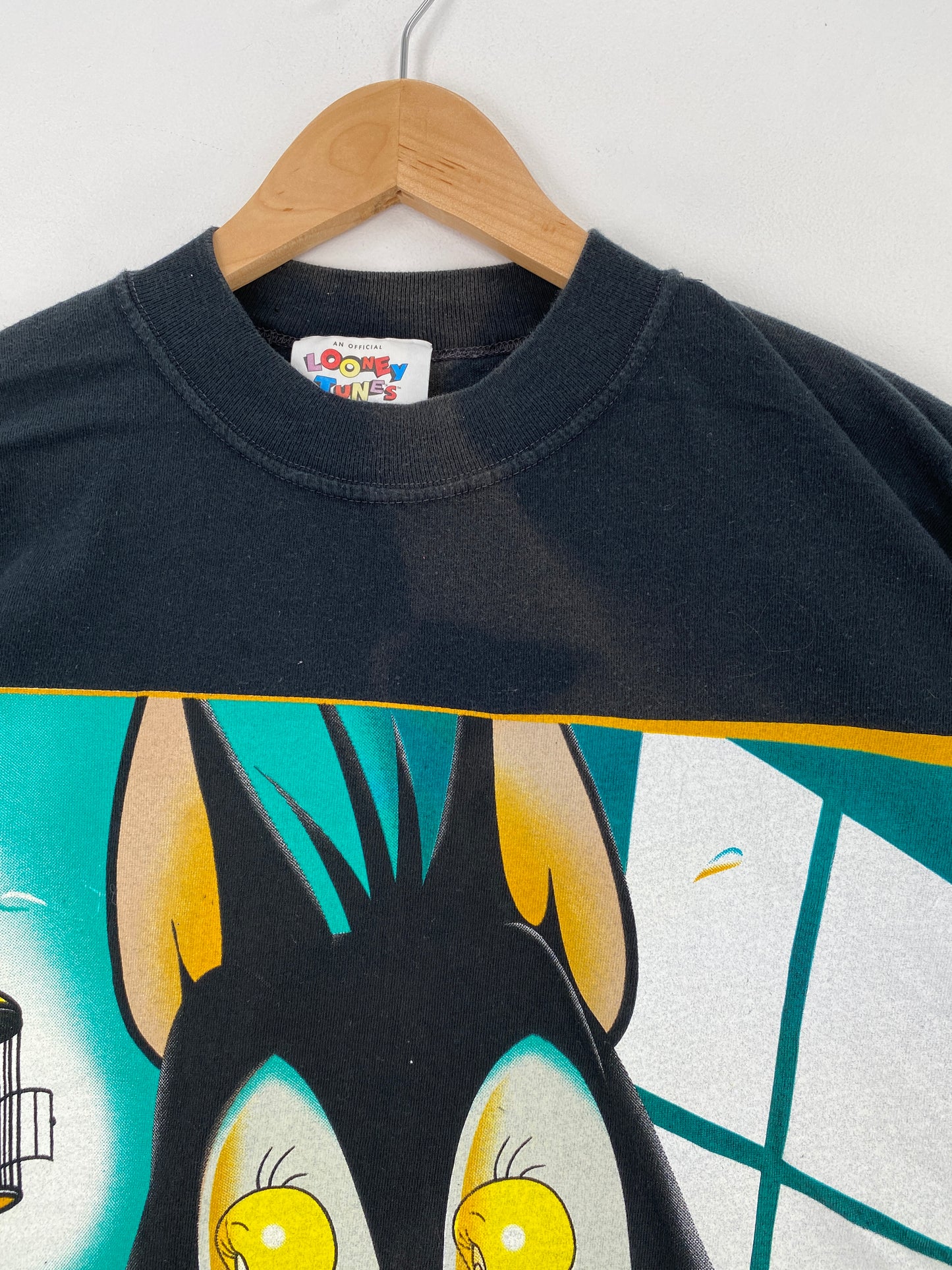 1995 LOONEY TUNES SYLVESTER & TWEETY Size L Vintage Long Sleeve T-Shirt / A4237