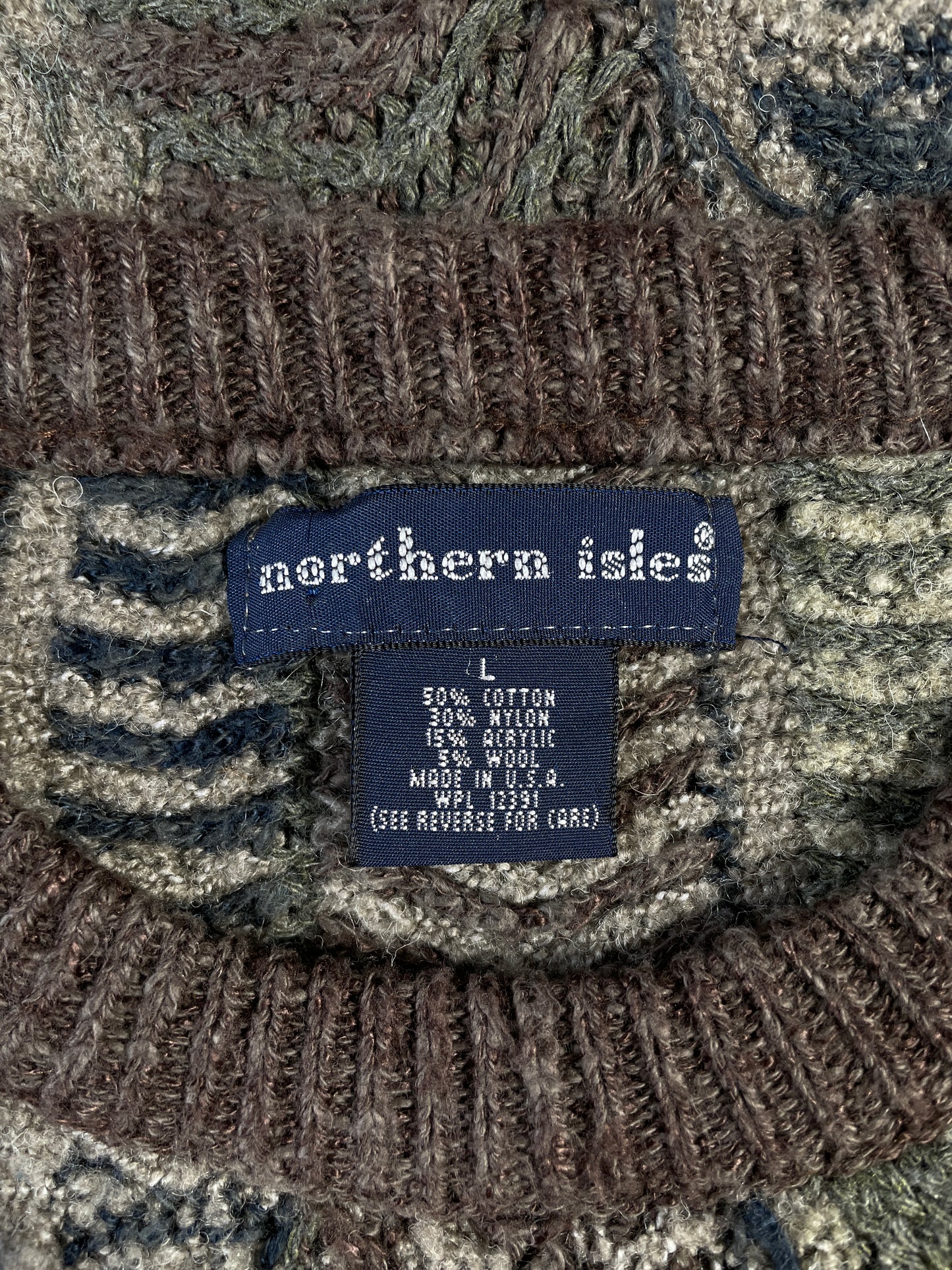 Vintage 3D COOGI- Style Size L Cotton Knit Sweater / A9546