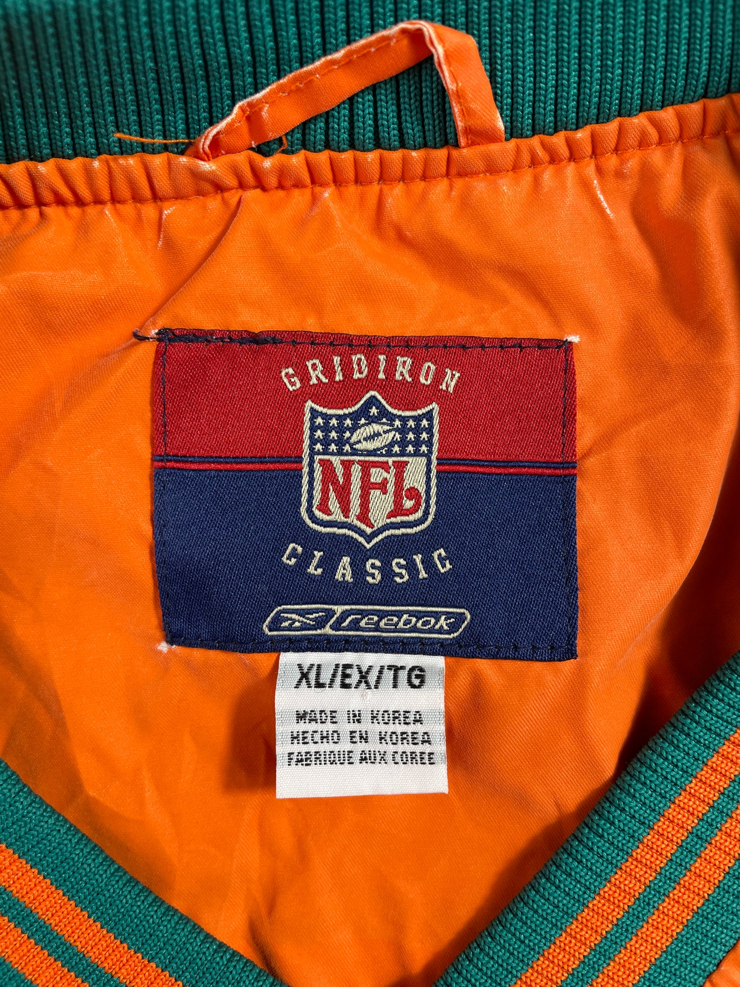 Vintage MIAMI DOLPHINS Size XL Vintage NFL Nylon Jacket / E3225N