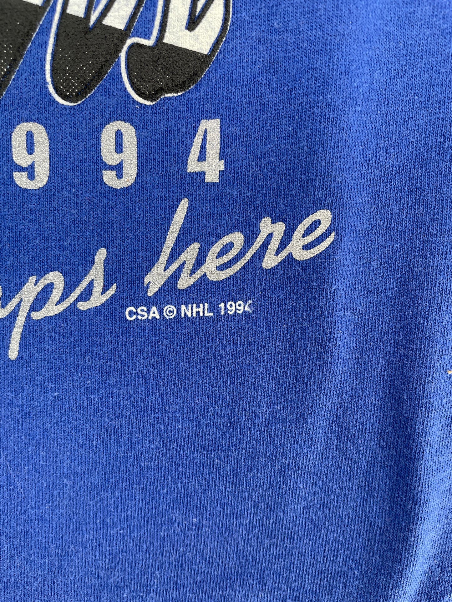 1994 NEW YORK RANGERS Made in USA Size XL Vintage NHL T-Shirt / E5173T