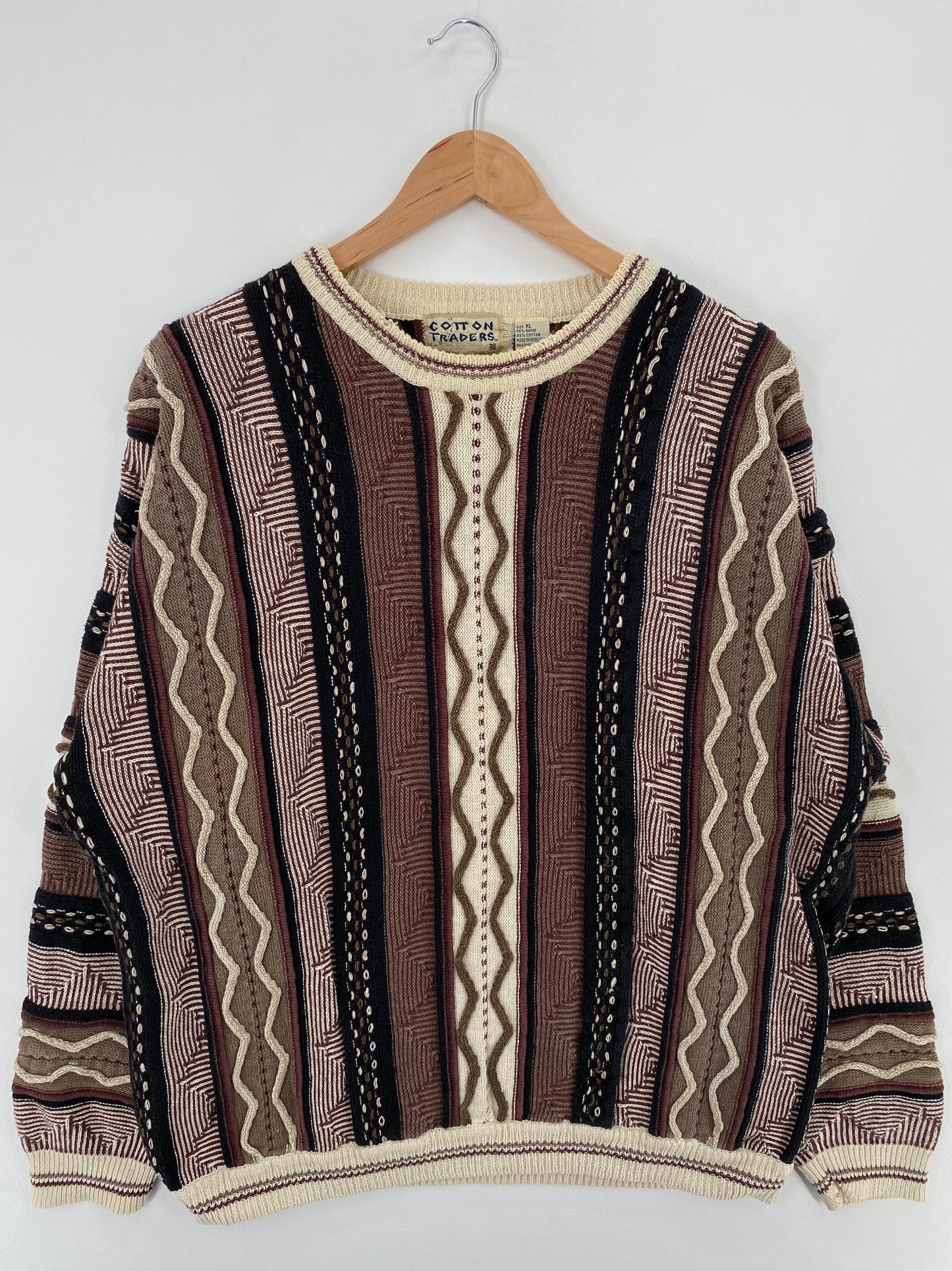 Vintage 3D COOGI-Style Size XL Knit Sweater / E248