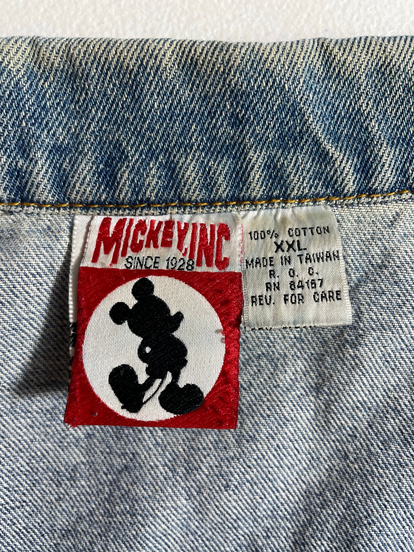 90’s DISNEY MICKEY Size XXL Vintage Denim Jacket / K8103