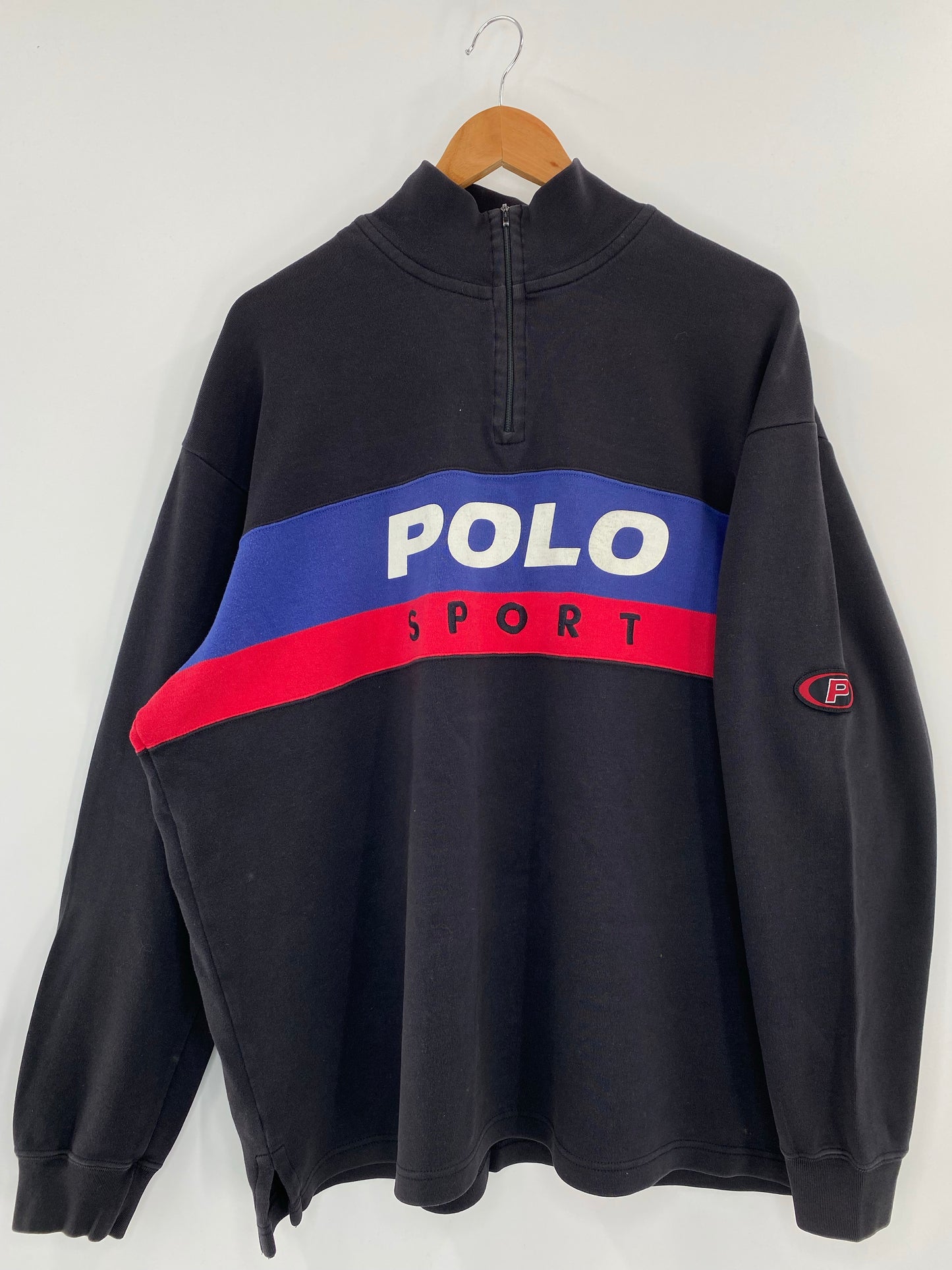 90’s POLO SPORTS RALPH LAUREN Size L Vintage Half-zip Polo-shirt / K4298