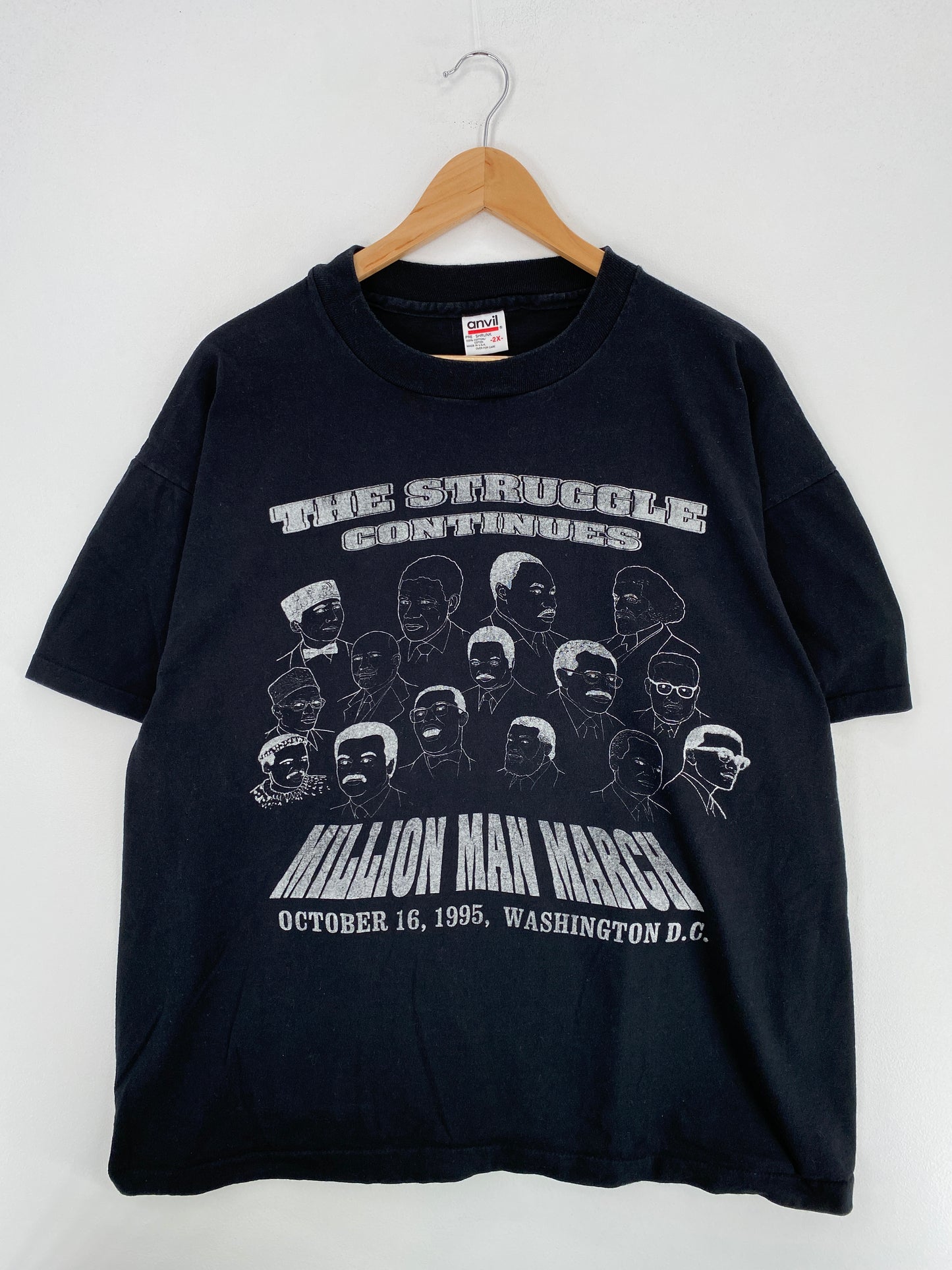 1995 MILLION MAN MARCH Made in USA Size XXL Vintage T-Shirts / A4861