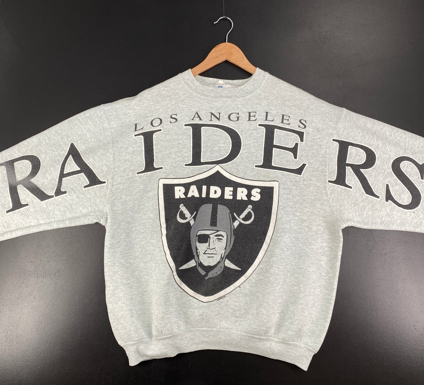 1992 LOS ANGELES RAIDERS Made in USA Size (Approx.XL) Vintage NFL Sweat-shirt / E2219S