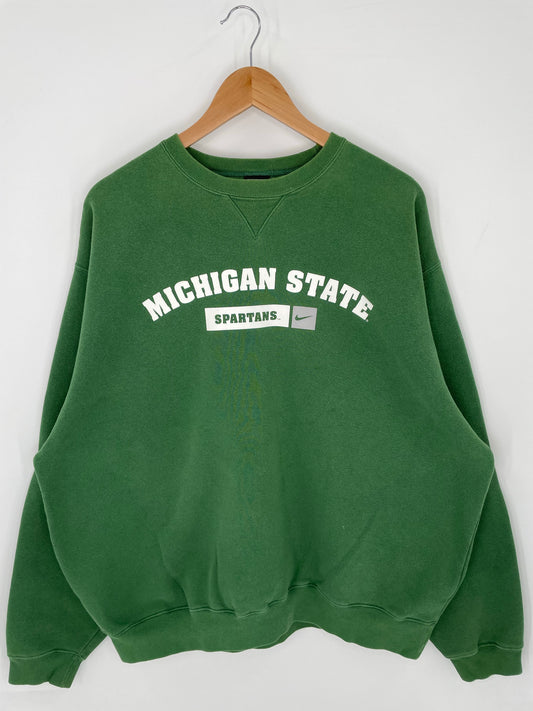00' MIKE MICHIGAN STATE Size XL Vintage College Sweat-shirt / K8866