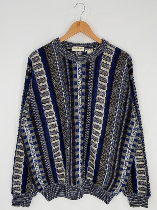 Vintage 3D COOGI-Style Size XL Wool Knit Sweater / A7062