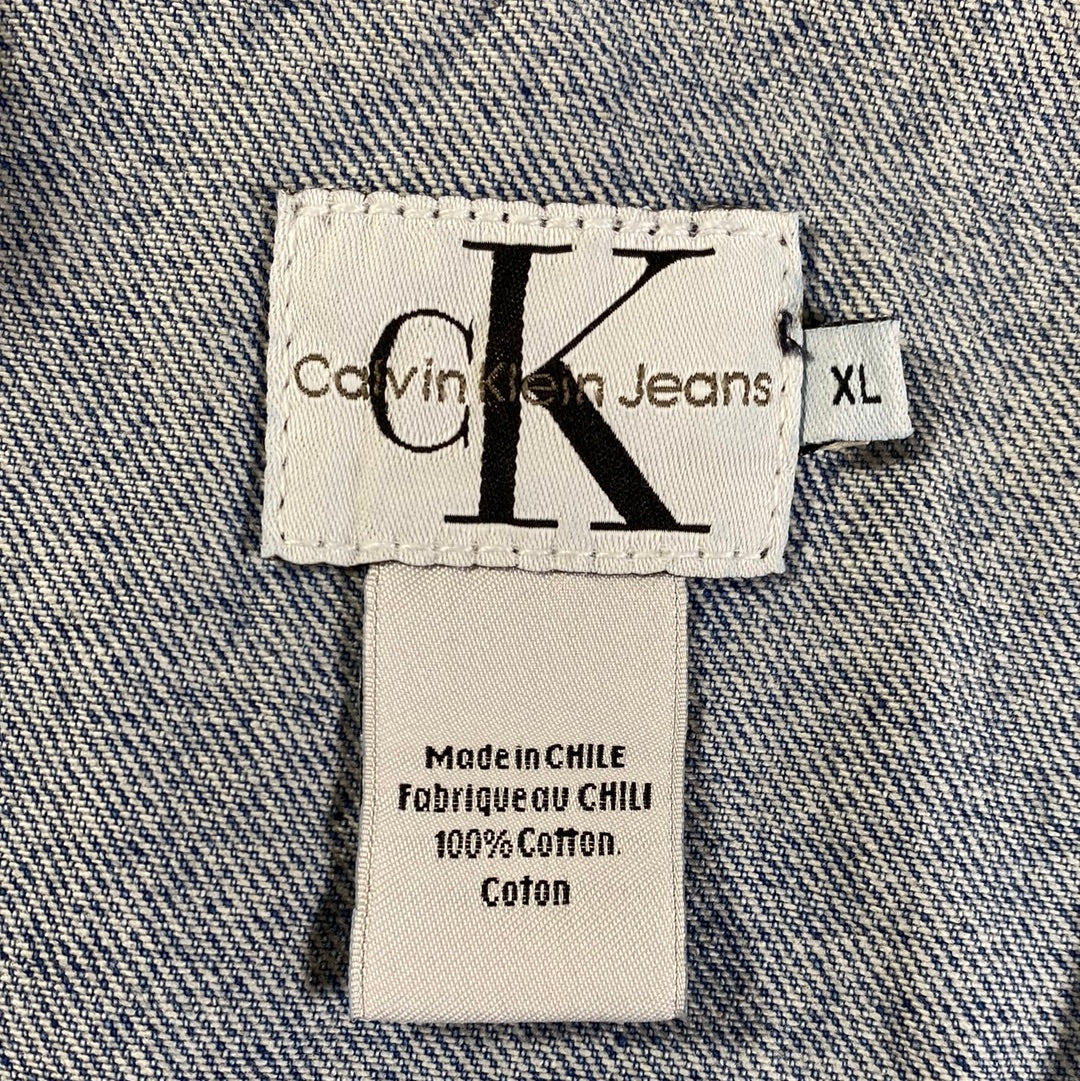 Vintage CALVIN KLEIN Size XL Vintage Denim Vest / E5208J