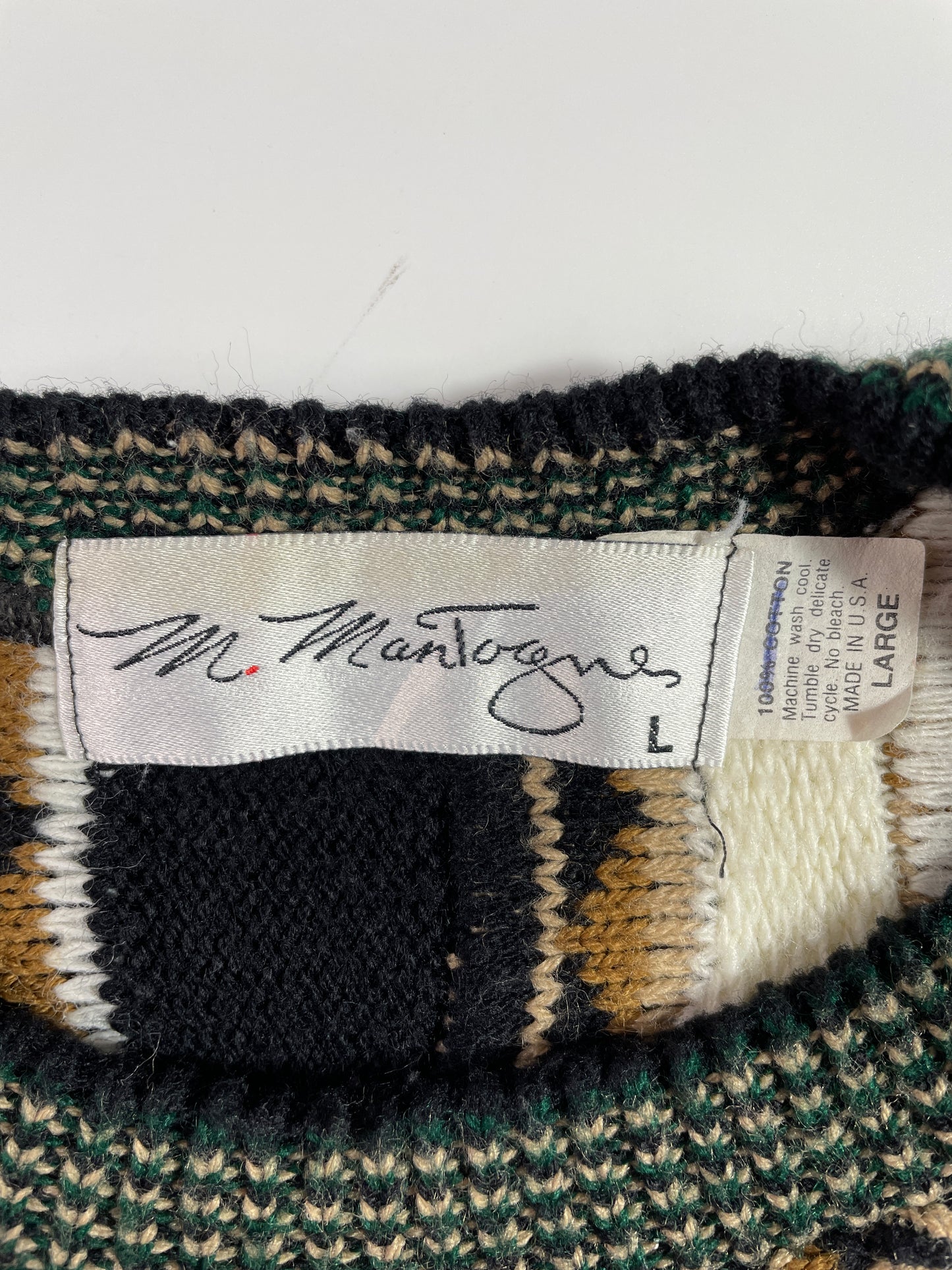 Vintage COOGI Style Made in USA Size L Cotton Knit Sweater / E3395K