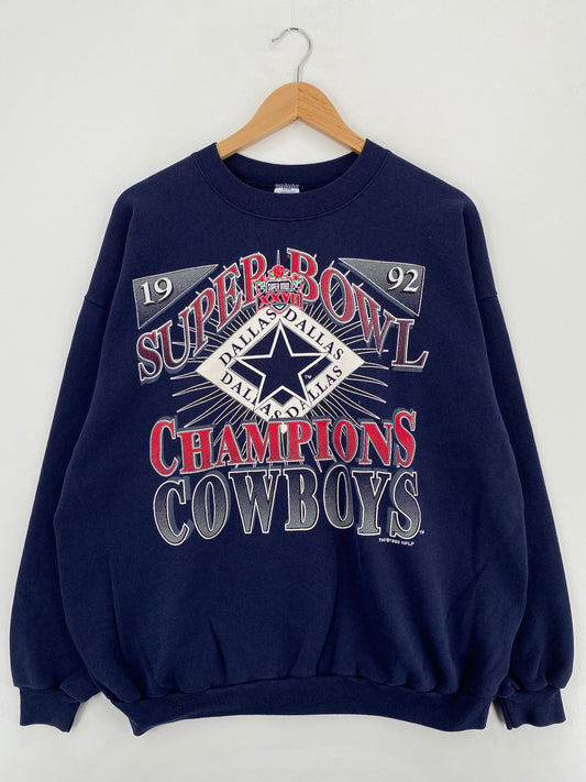 1993 DALLAS COWBOYS Made in USA Size Approx.XL Vintage NFL Sweat-Shirt / A5515