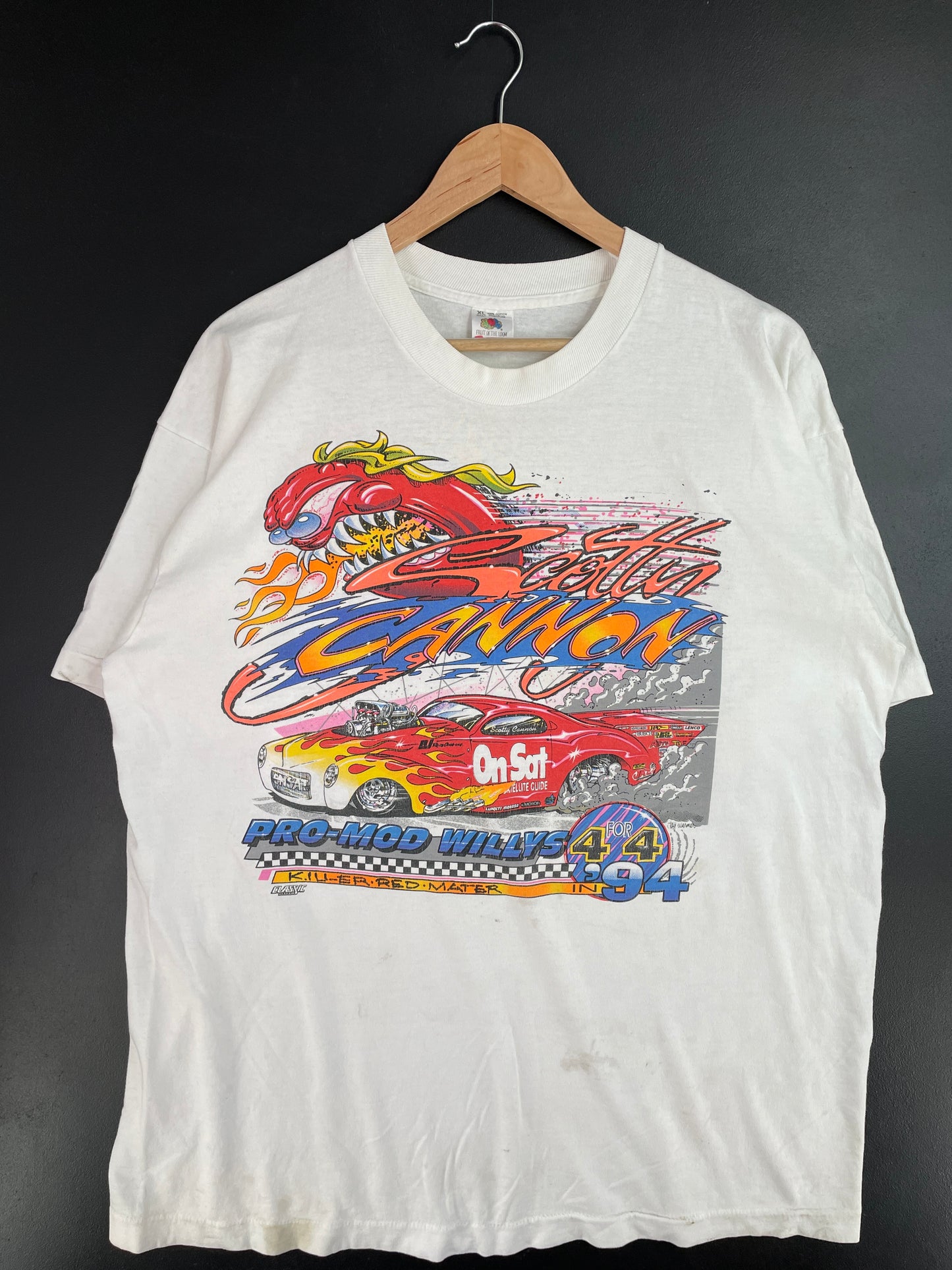 1994 NSACAR x SCOTTIN CANNON Made in USA Size XL Vintage Racing T-shirt / E129