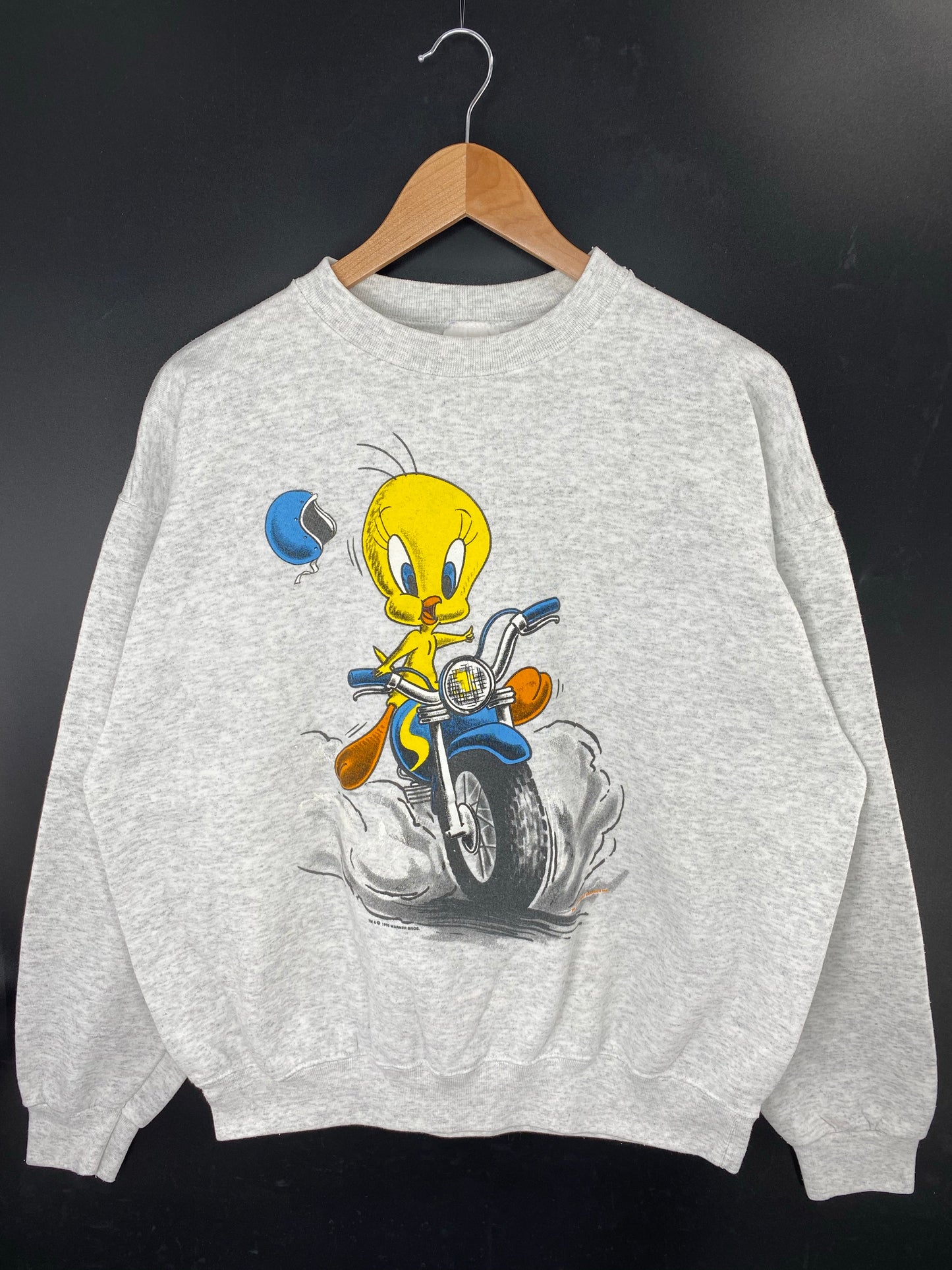 1993 LOONEY TUNES TWEETY Made in USA Size L Vintage Sweat-shirt / K9208