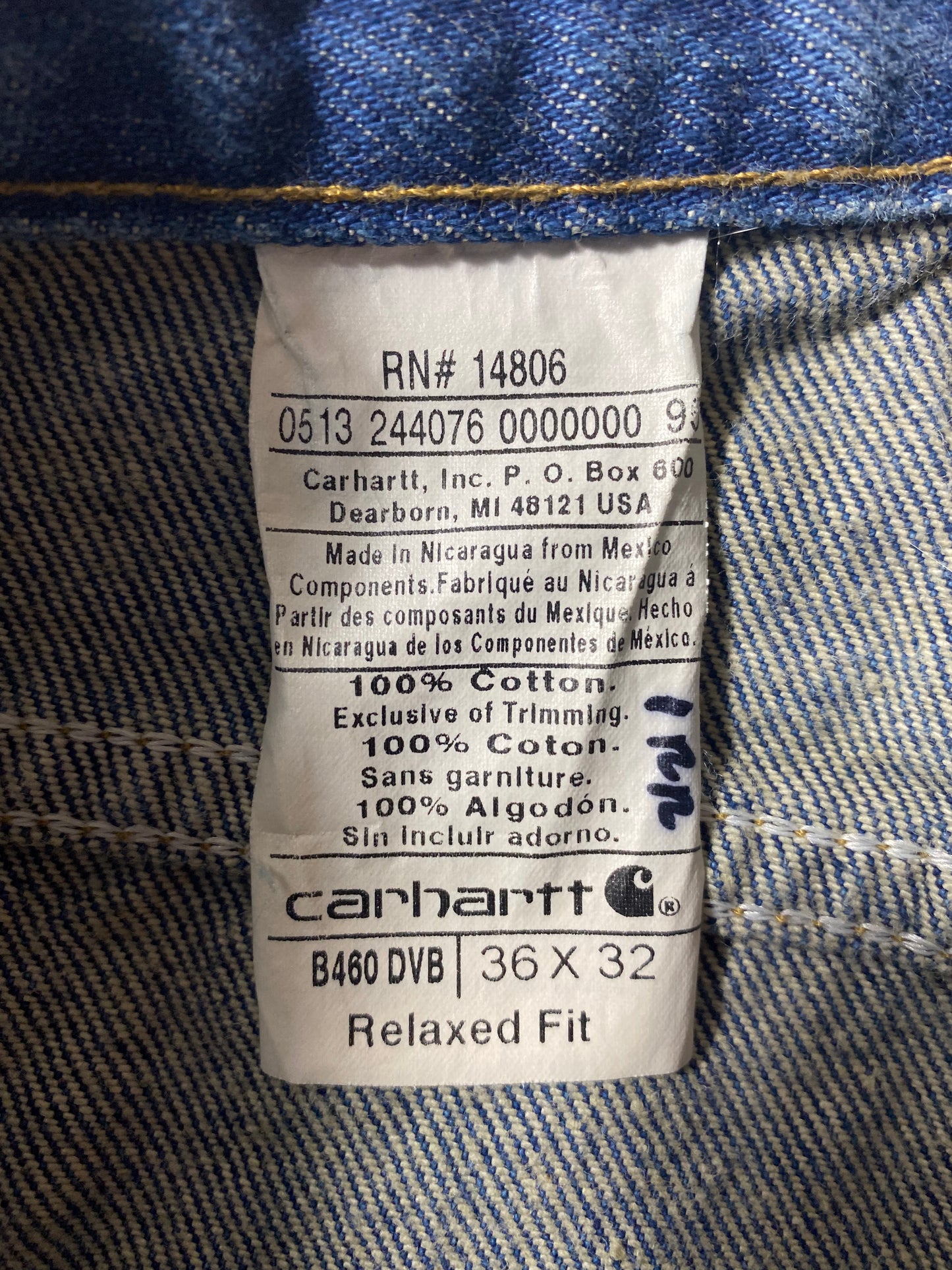 Vintage CARHARTT Size W35xL3.15 Denim Pants / K9981