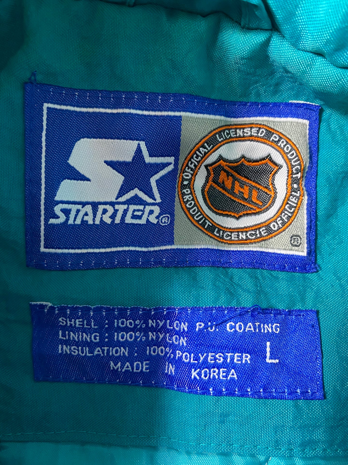 90’s STARTER x ANAHEIM MIGHTY DUCKS Size L NHL Outerwear / K4383