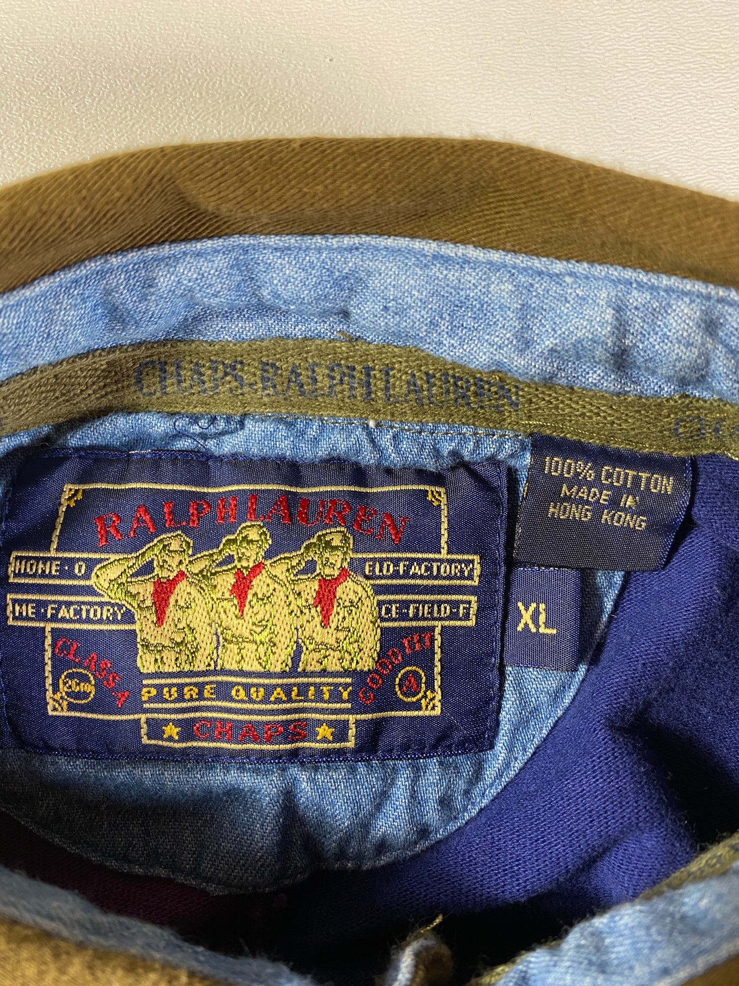 90’s CHAPS RALPH LAUREN Size XL Vintage Long Sleeve Polo Shirt / A4198