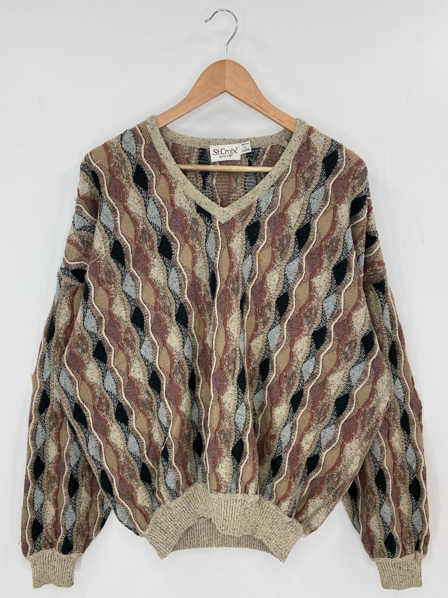 Vintage 3D COOGI- Style Made in USA Size L Knit Sweater / K8059