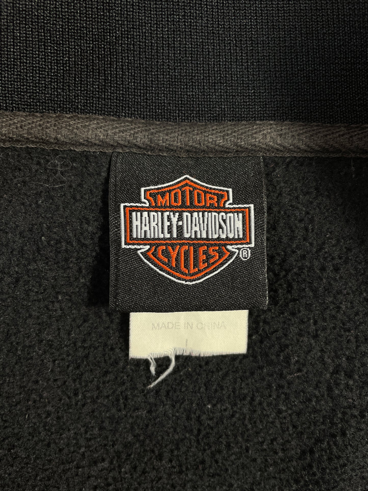 Vintage HARLEY DAVIDSON Size L Half Zip-up Fleece / A8567