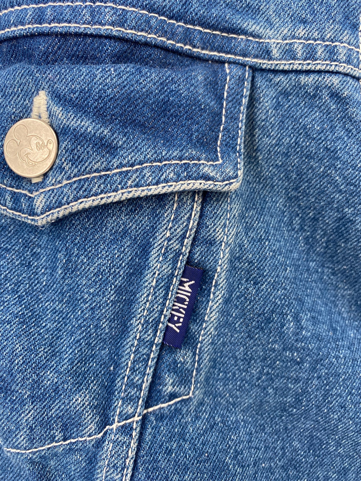 90’s DISNEY MICKEY Size L Vintage Denim Jacket  / K4321