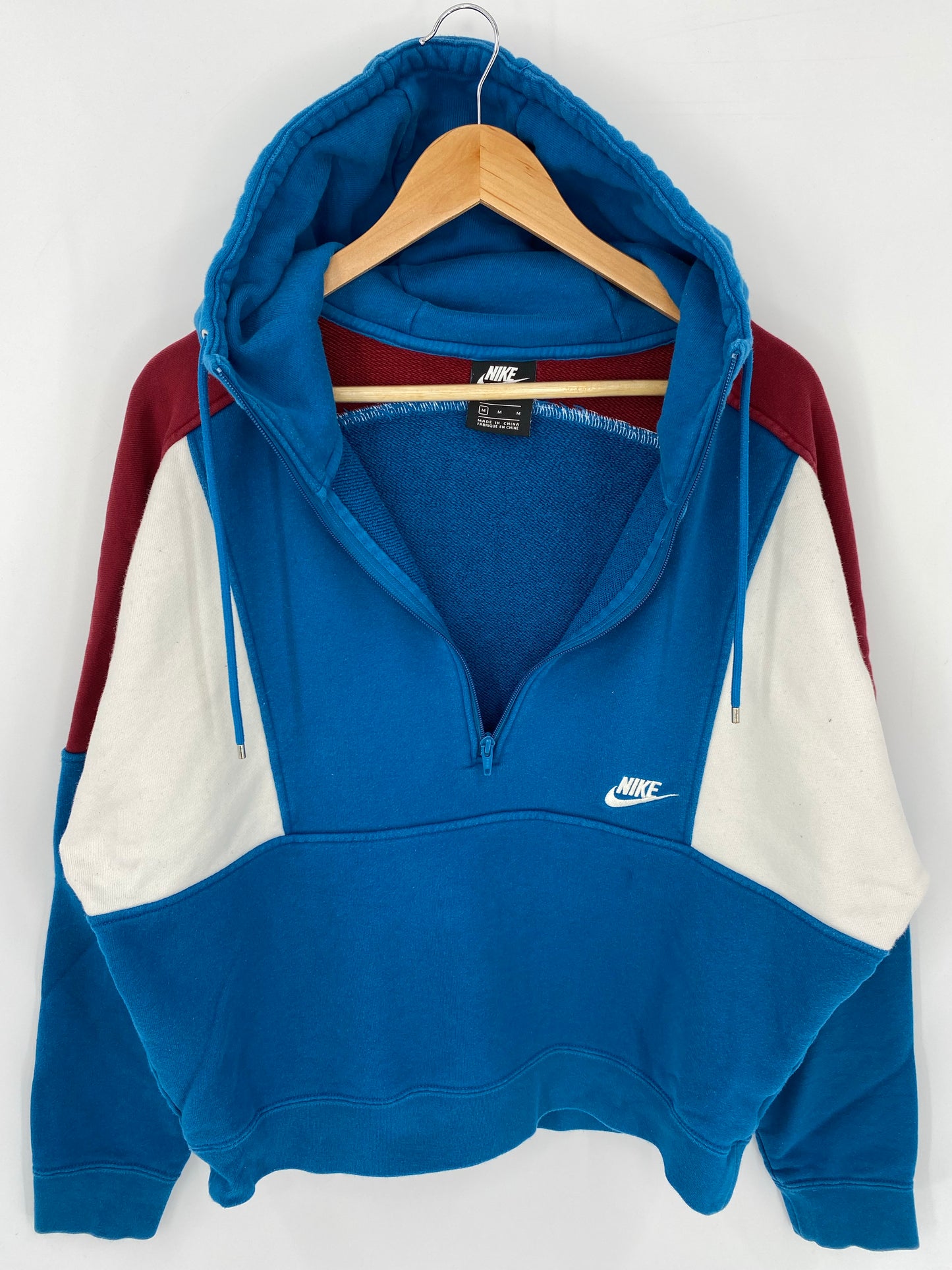 00' NIKE Size M Vintage Hoodie Half Zip-up Sweat-shirt / K7836