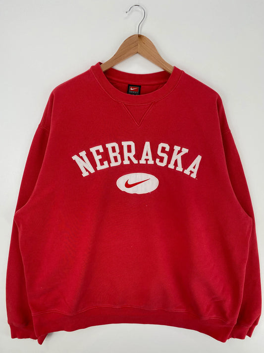 00' NIKE x NEBRASKA Size XL Vintage College Sweat-shirt / E2394S
