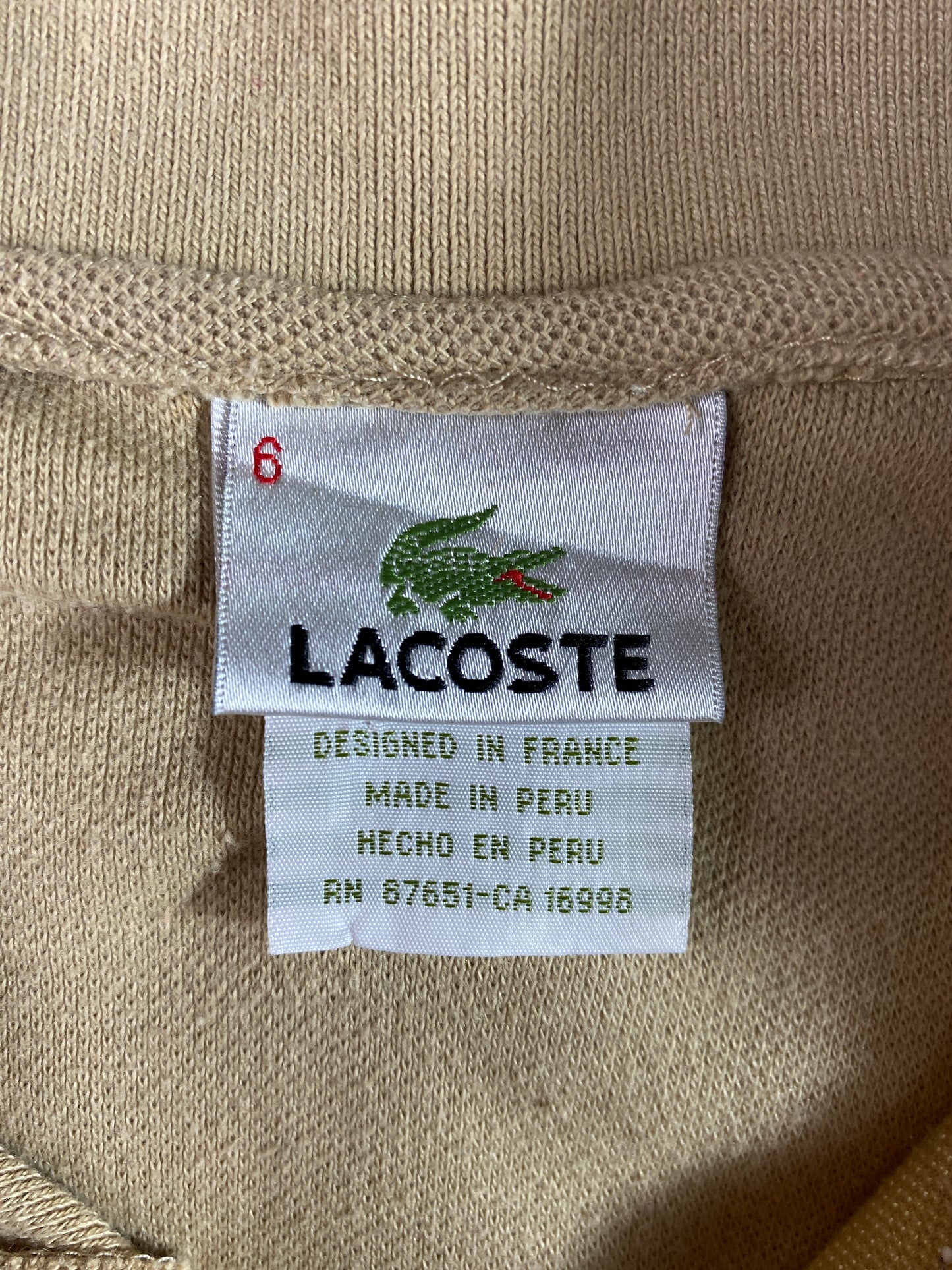LACOSTE Size XL Vintage Polo Shirt / A3674